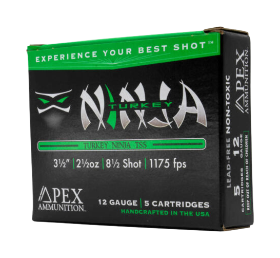 Image of Apex Ammunition Turkey Ninja Series TSS Shotshells - 12 Gauge - #8.5 - 3.5″ - 5 Rounds