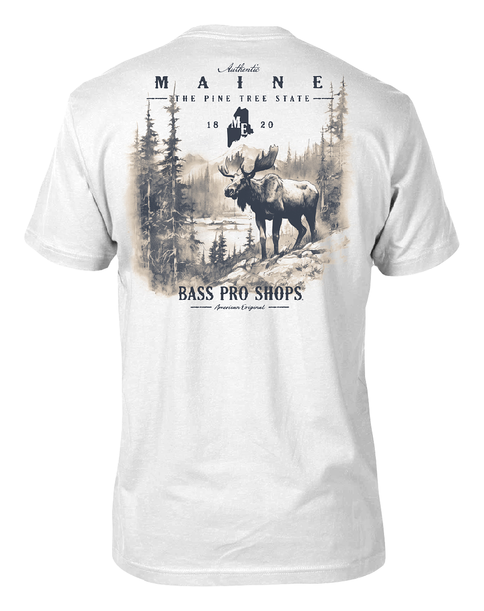 Bass Pro Shops Scene Scape Short-Sleeve T-Shirt for Men - ME/White - XL