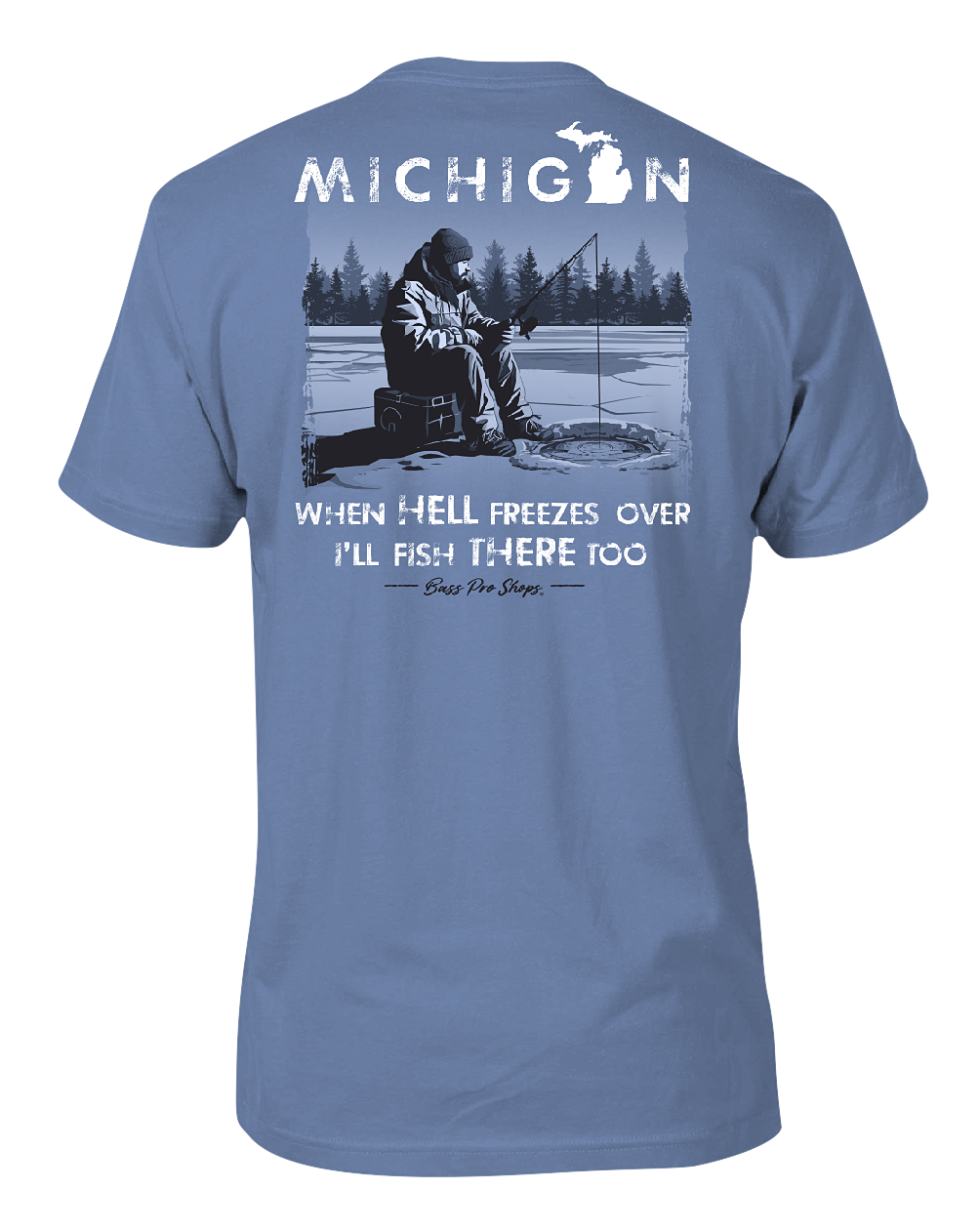 Bass Pro Shops Hell Freezes Over State Short-Sleeve T-Shirt for Men - MI/Infinity - XL