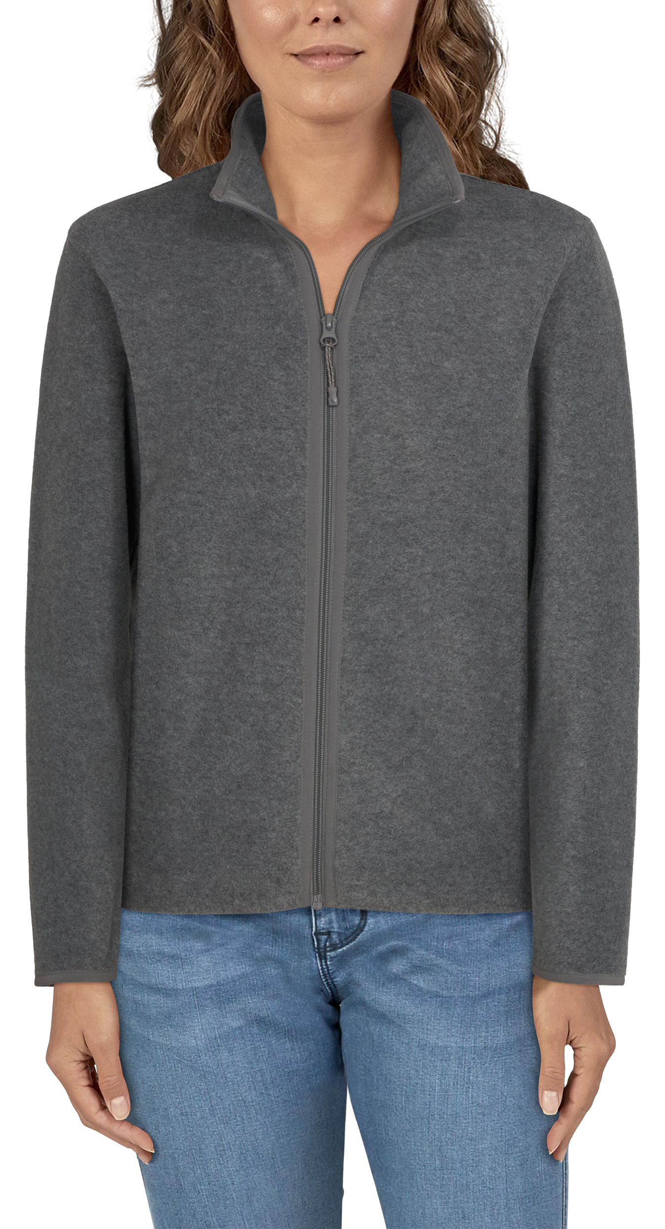 Image of Natural Reflections Full-Zip Fleece Jacket for Ladies - Heather Gray - 1X