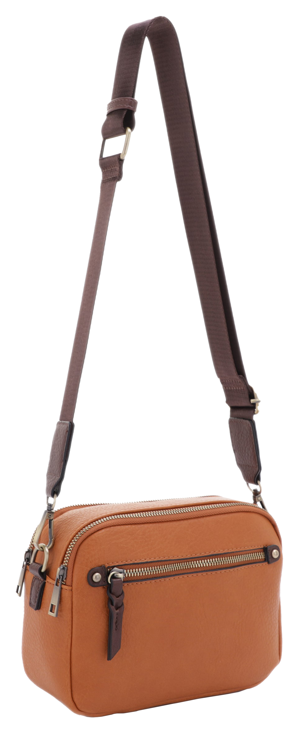 Jessie &James Handbags Beverly Compact Concealed-Carry Crossbody Bag - Cognac/Coffee