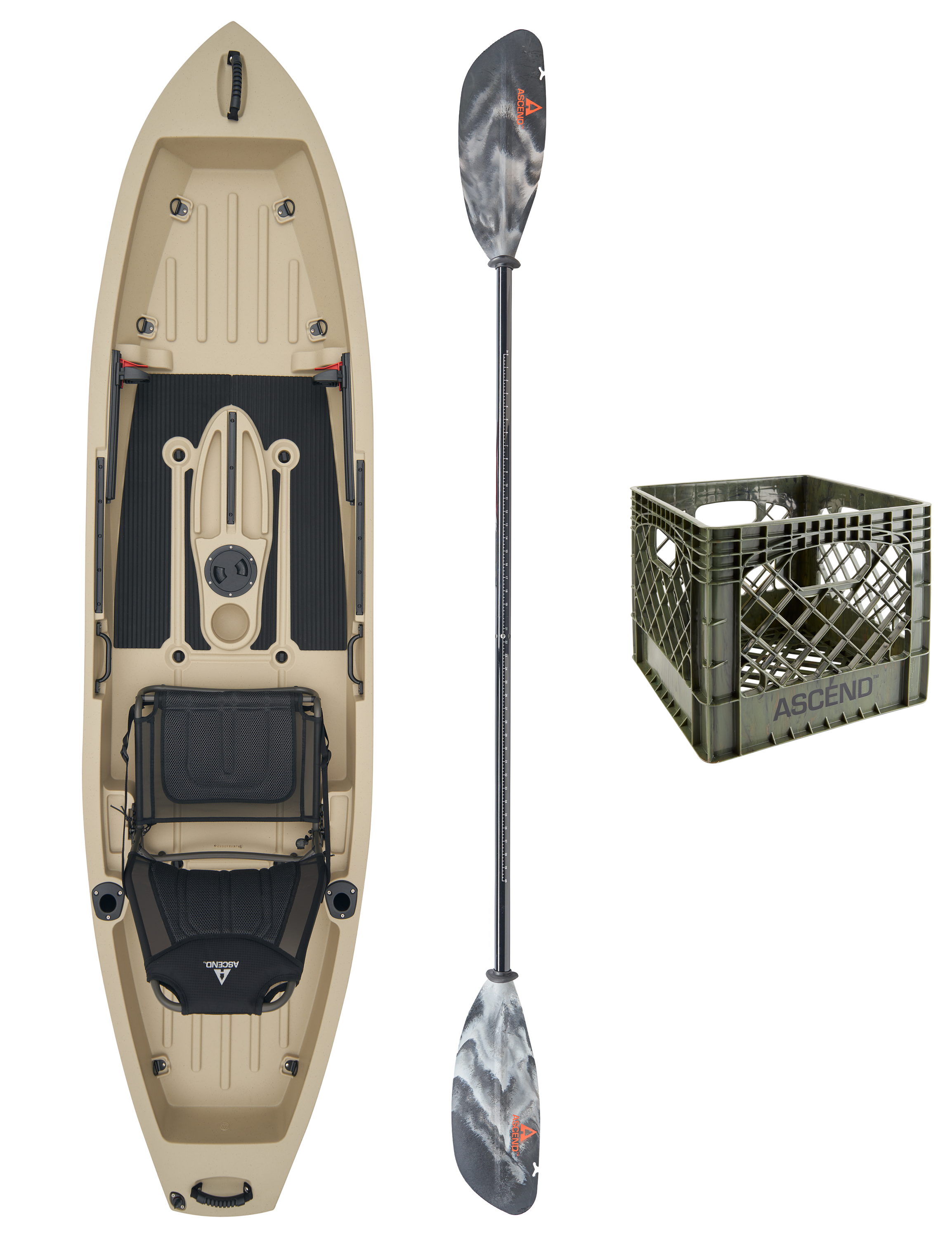 Ascend 10T Sit-On-Top Kayak Fishing Package - Arid - Ascend