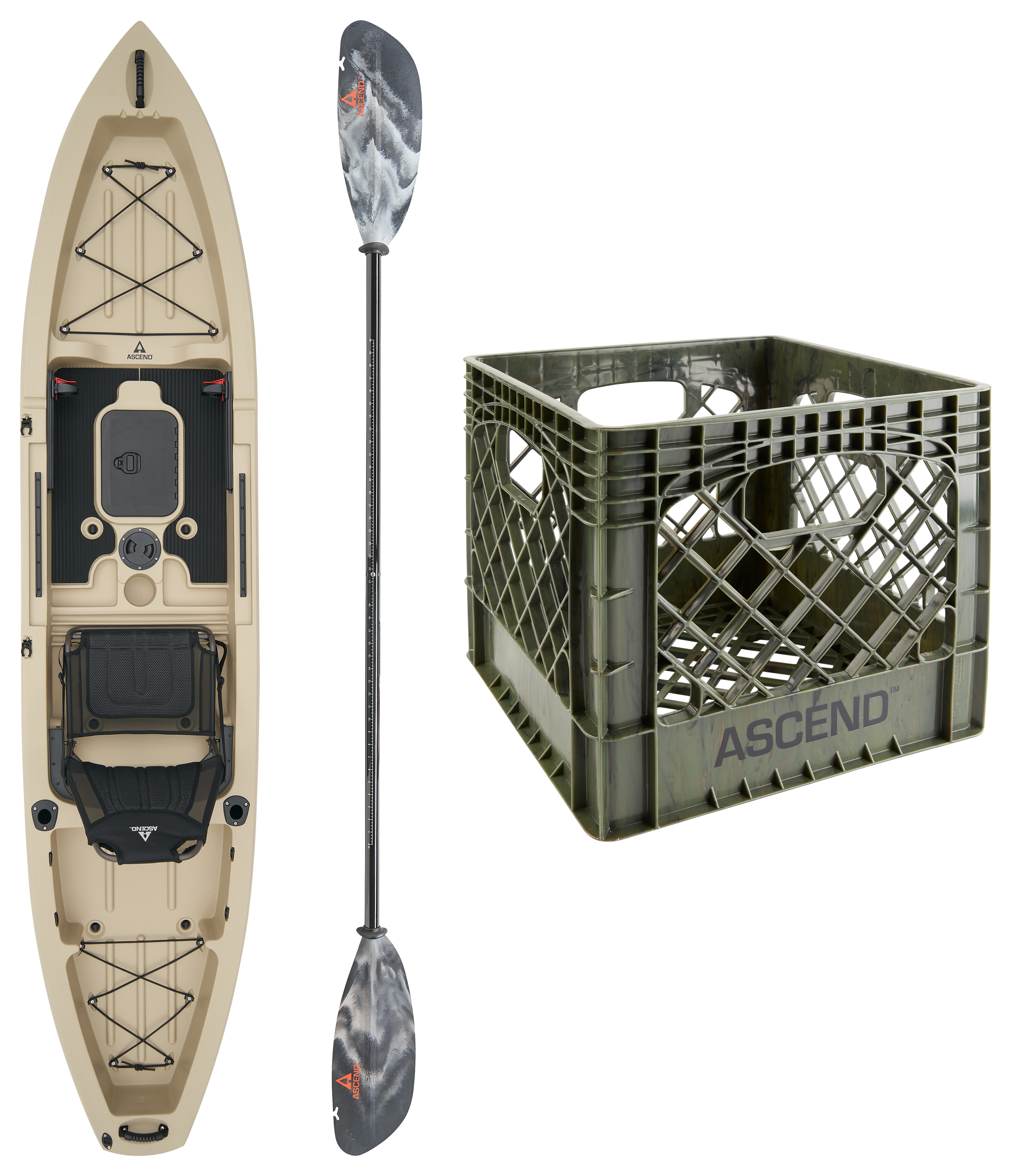 Image of Ascend 12T Sit-On-Top Kayak Fishing Package - Desert Storm