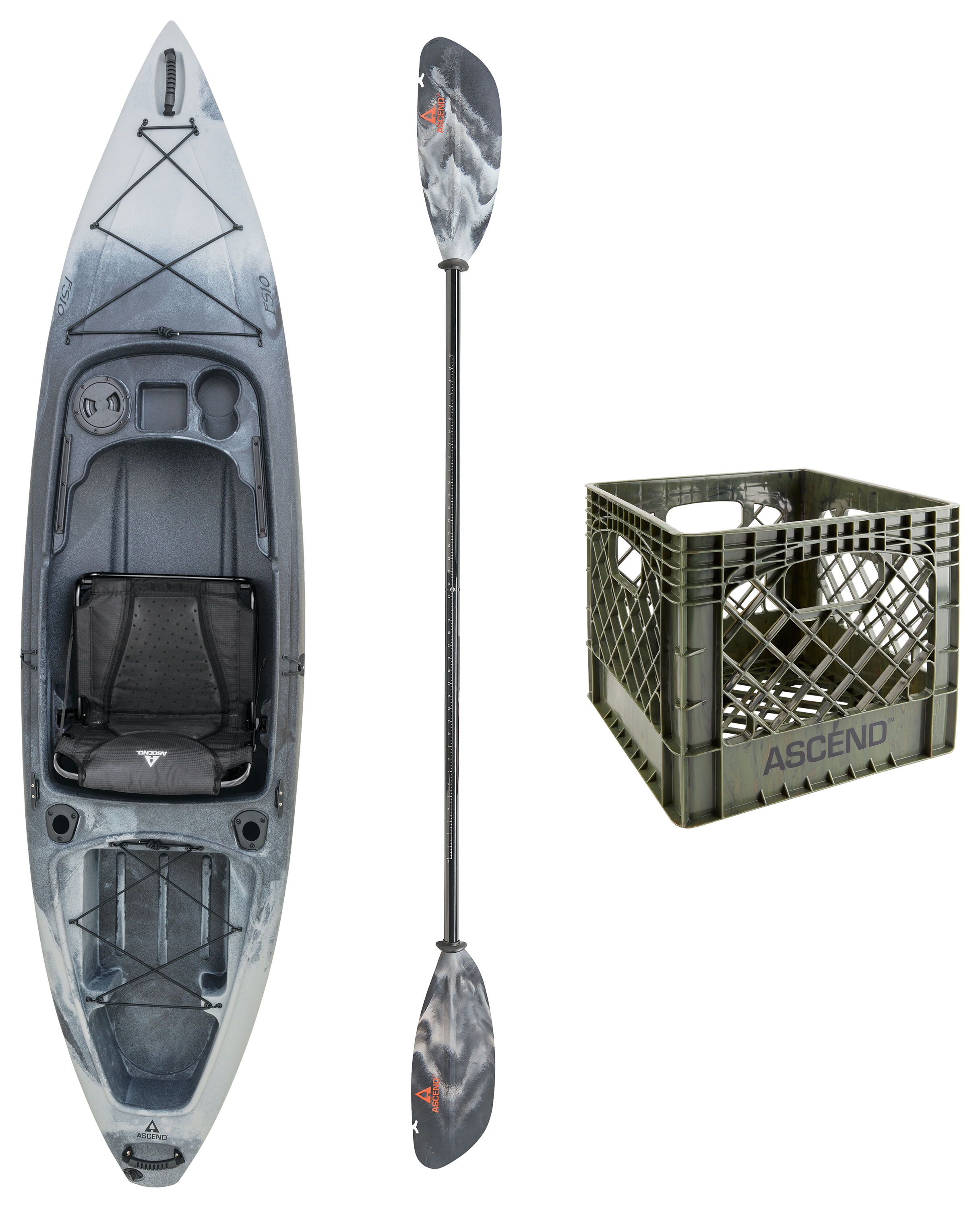 Image of Ascend FS10 Sit-In Angler Kayak Package - Titanium