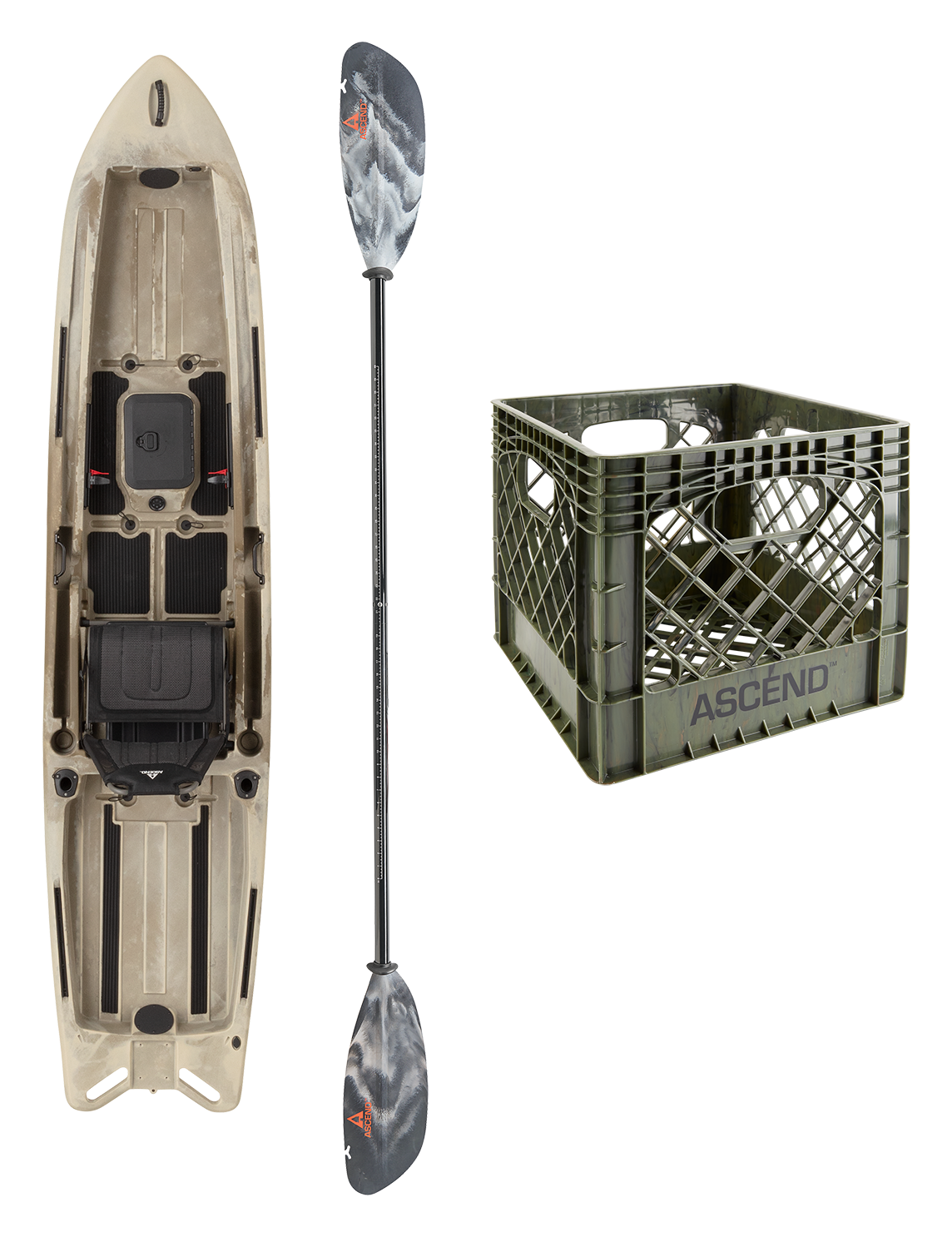 Ascend 128X Kayak Fishing Package - Desert Storm - Ascend