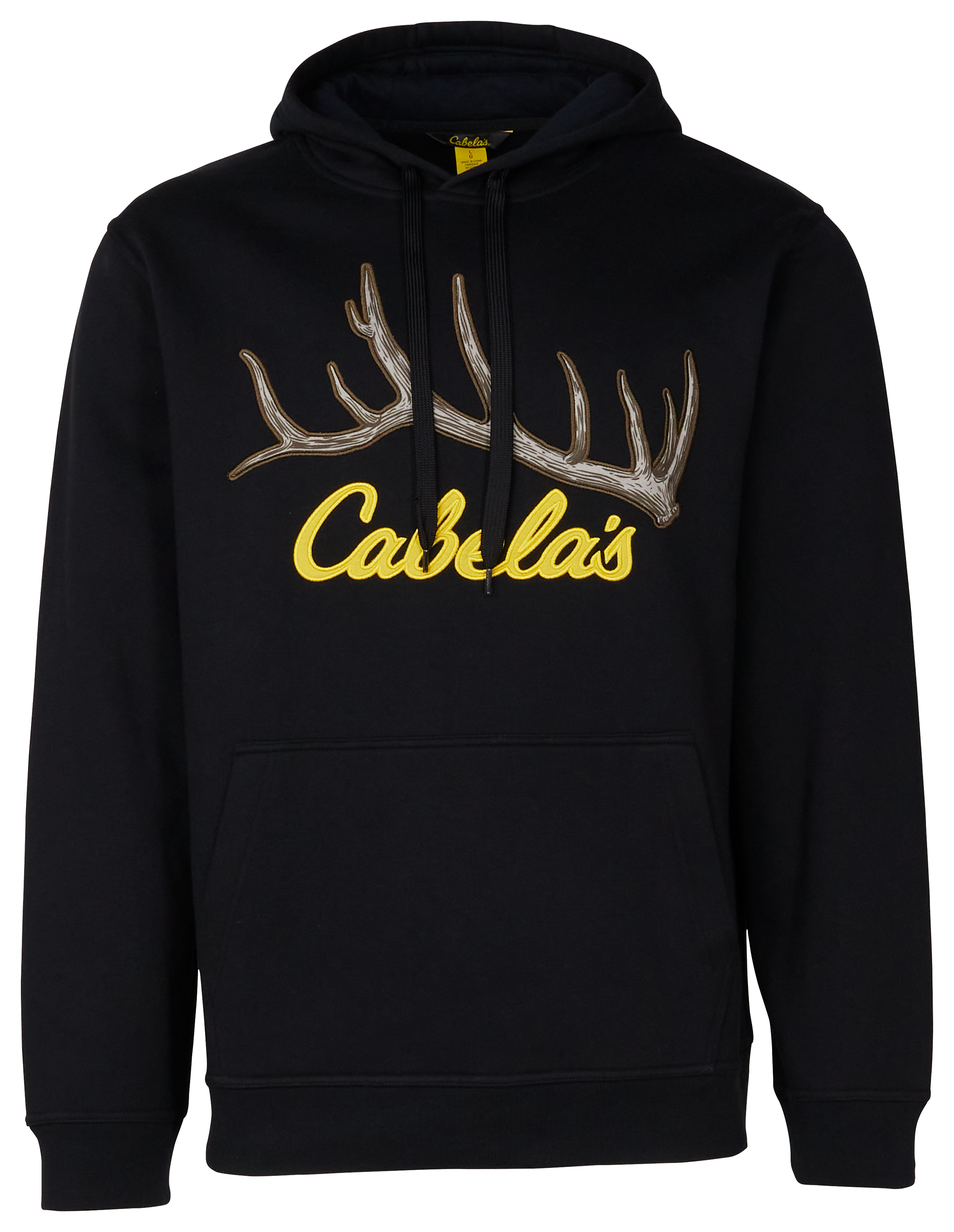 Image of Cabela's Antler and Logo Hoodie for Men - Black - 2XL