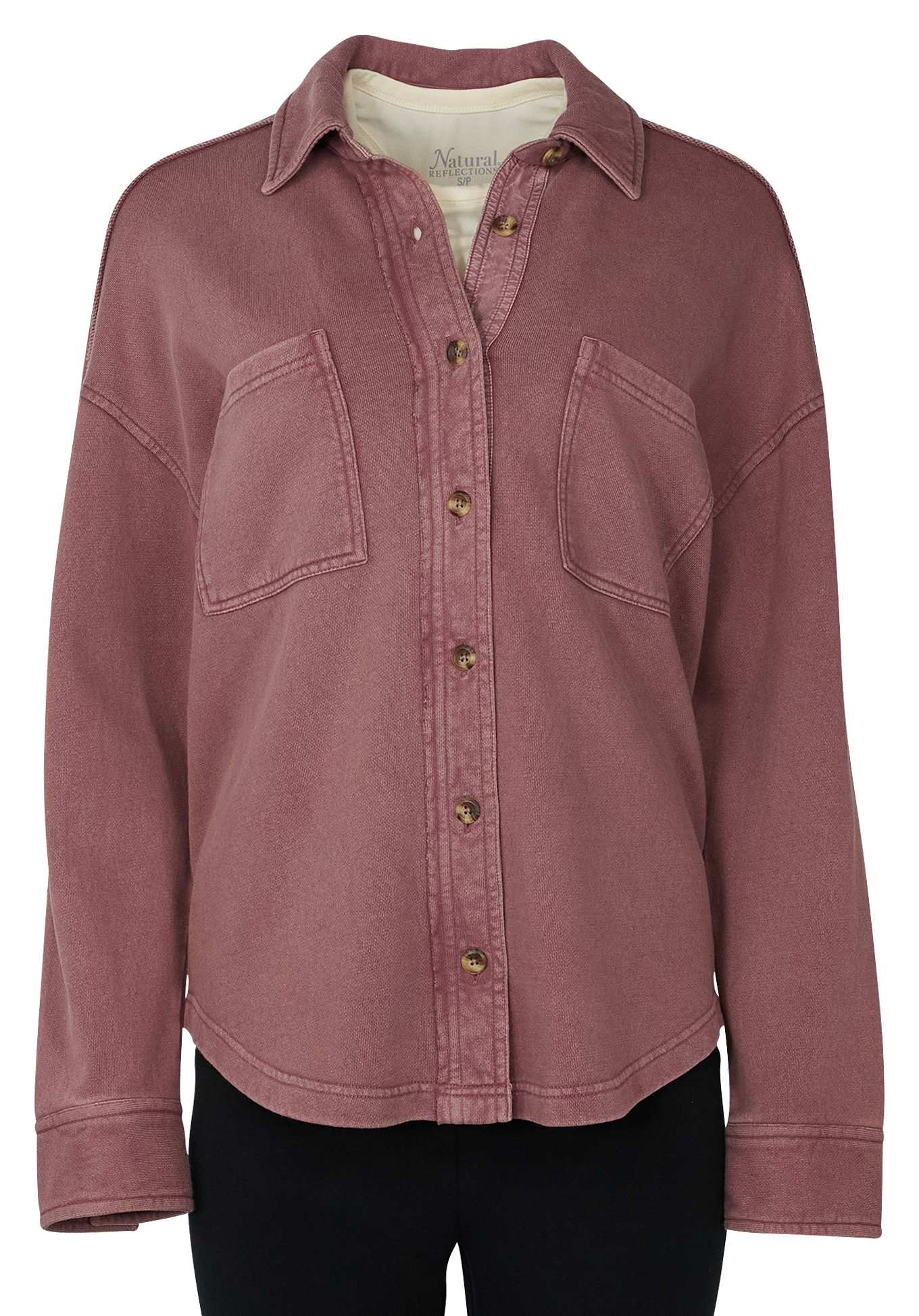 Natural Reflections Natural Reflections Harbor French Terry Shirt Jacket - Rose Taupe - $19.77 at Cabela's Program