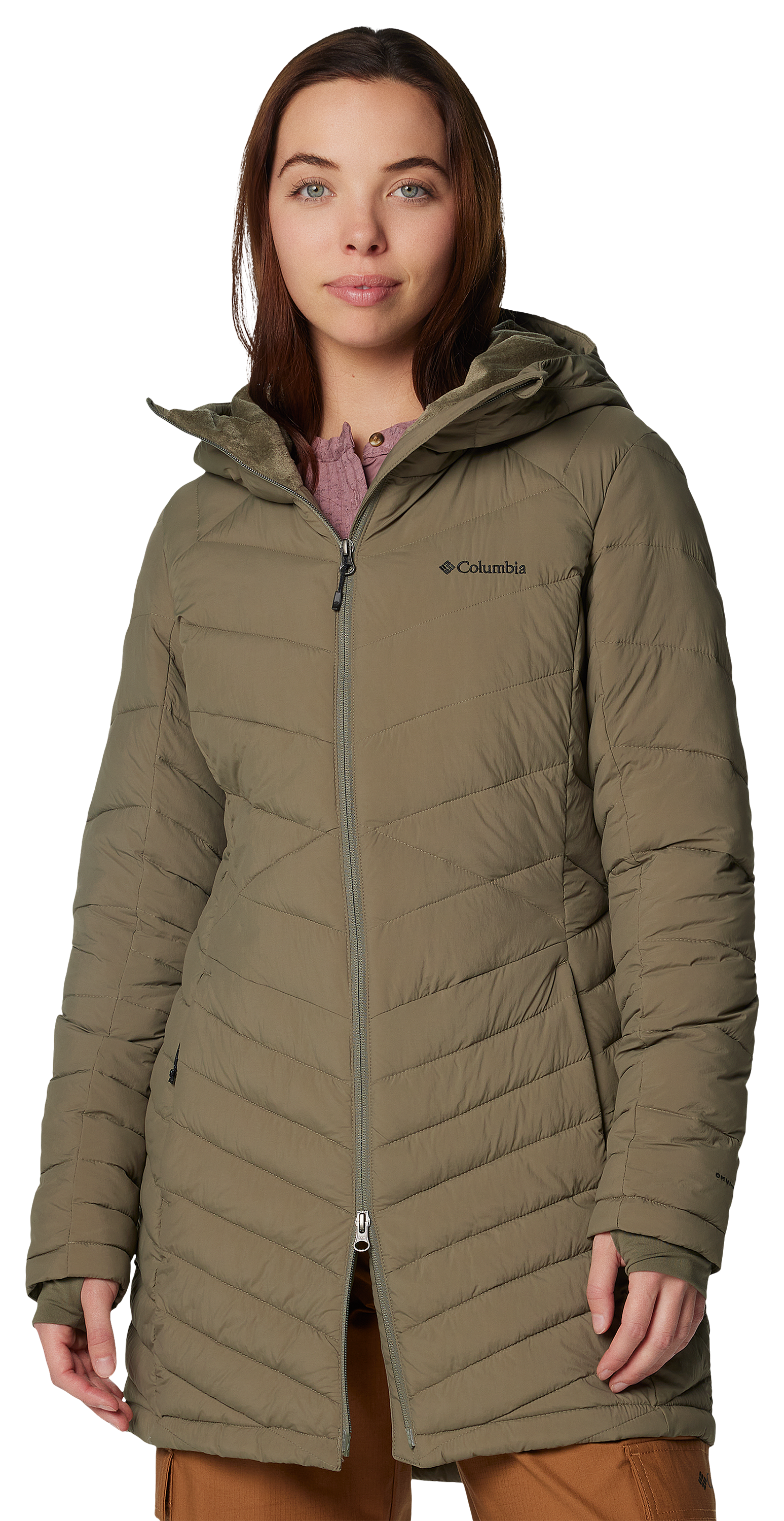 Columbia Joy Peak II Mid Hooded Jacket for Ladies - Stone Green - L