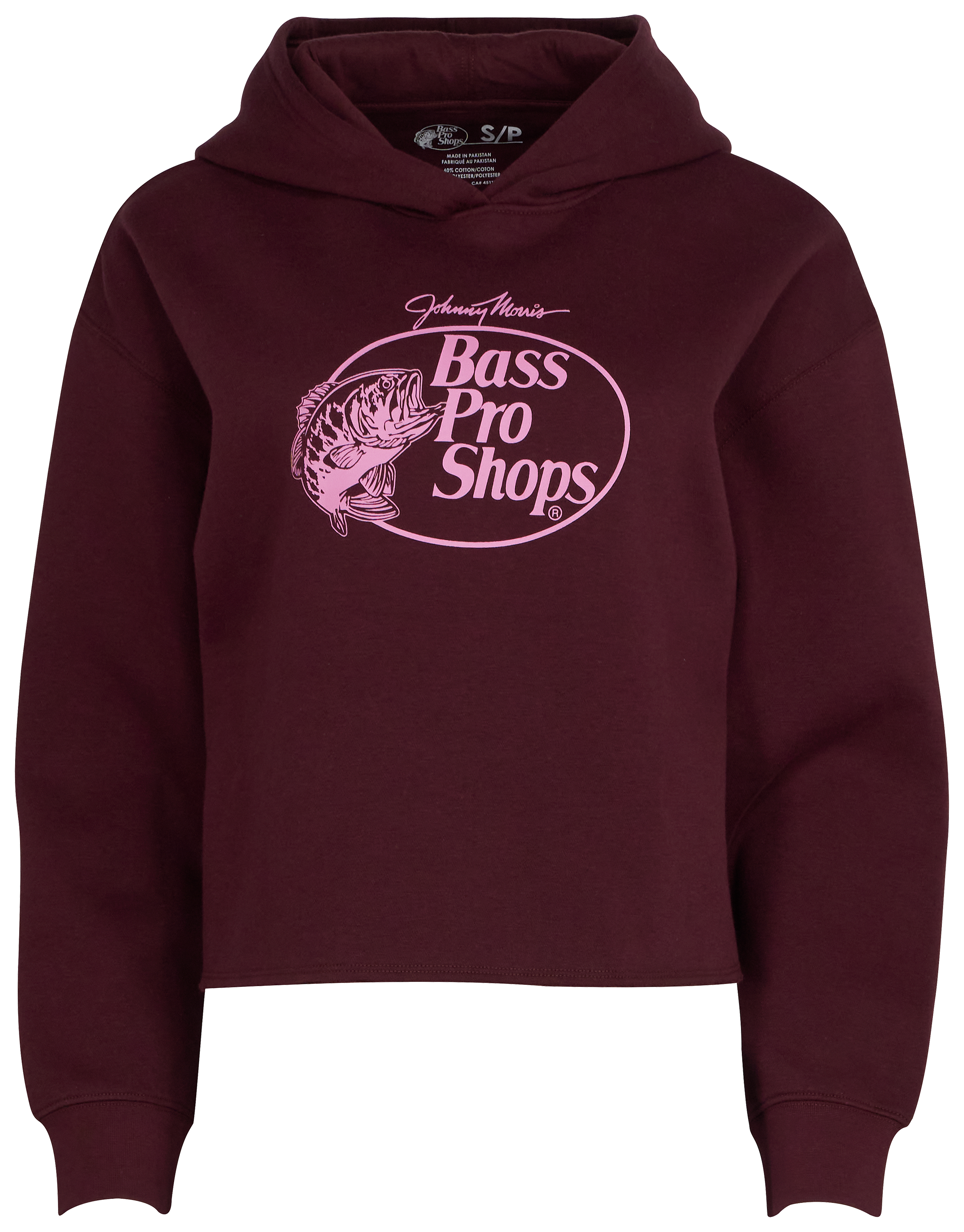 Bass Pro Shops Logo Cropped Long-Sleeve Hoodie for Ladies - Port Royale - S