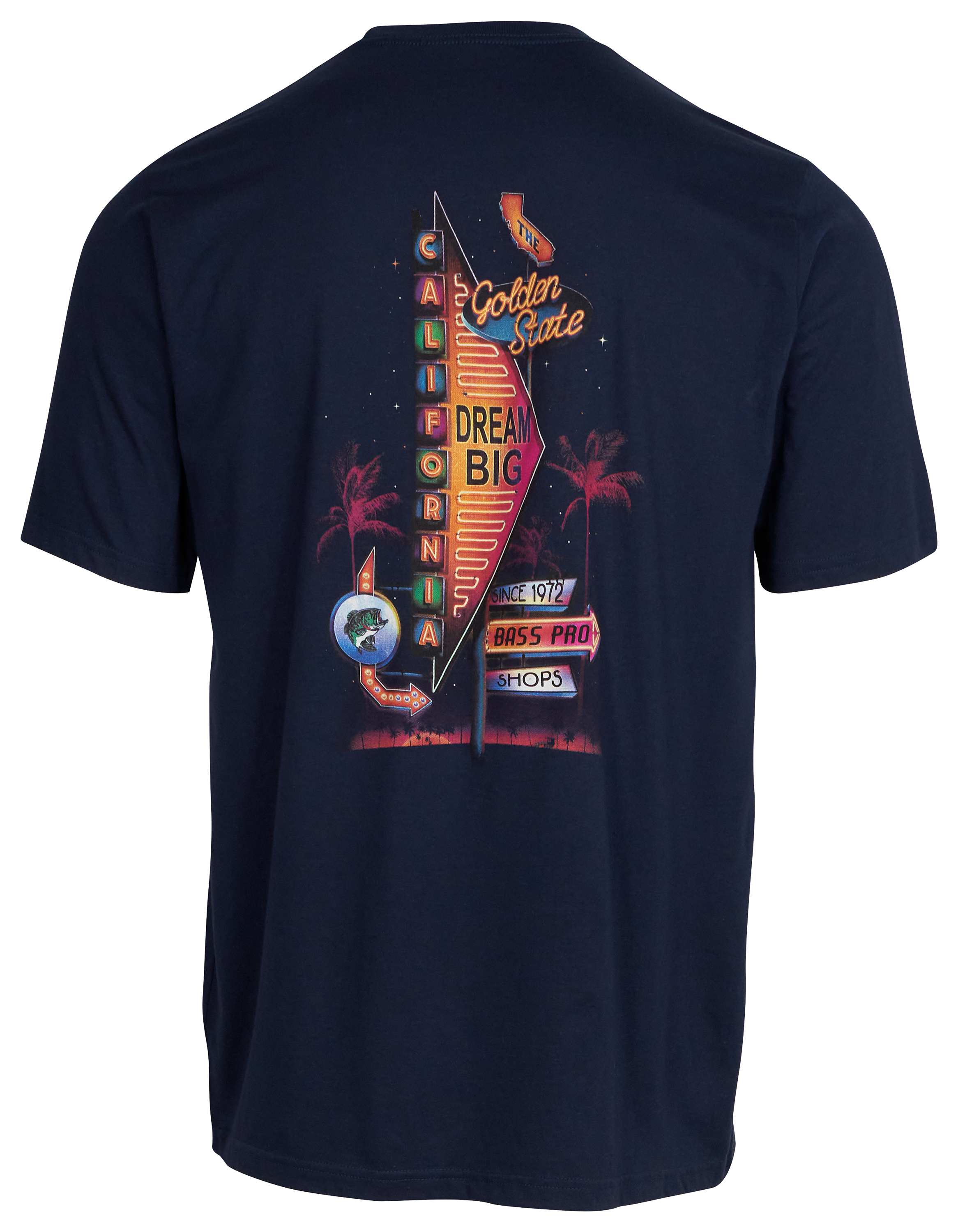 Bass Pro Shops Neon California Sign Short-Sleeve T-Shirt for Men - Navy - XL