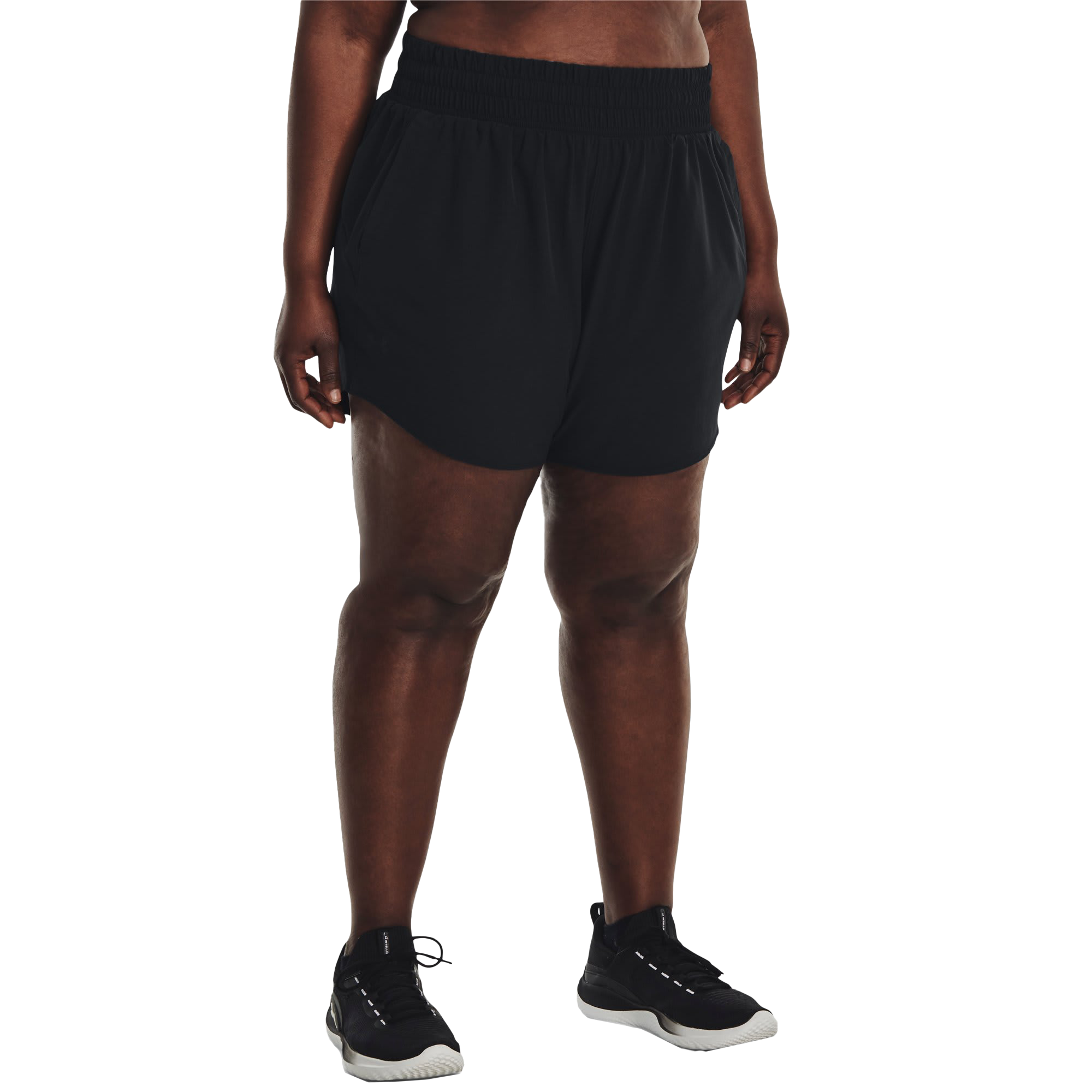 Image of Under Armour Flex Woven 5' Shorts for Ladies - Black/Black - 3X