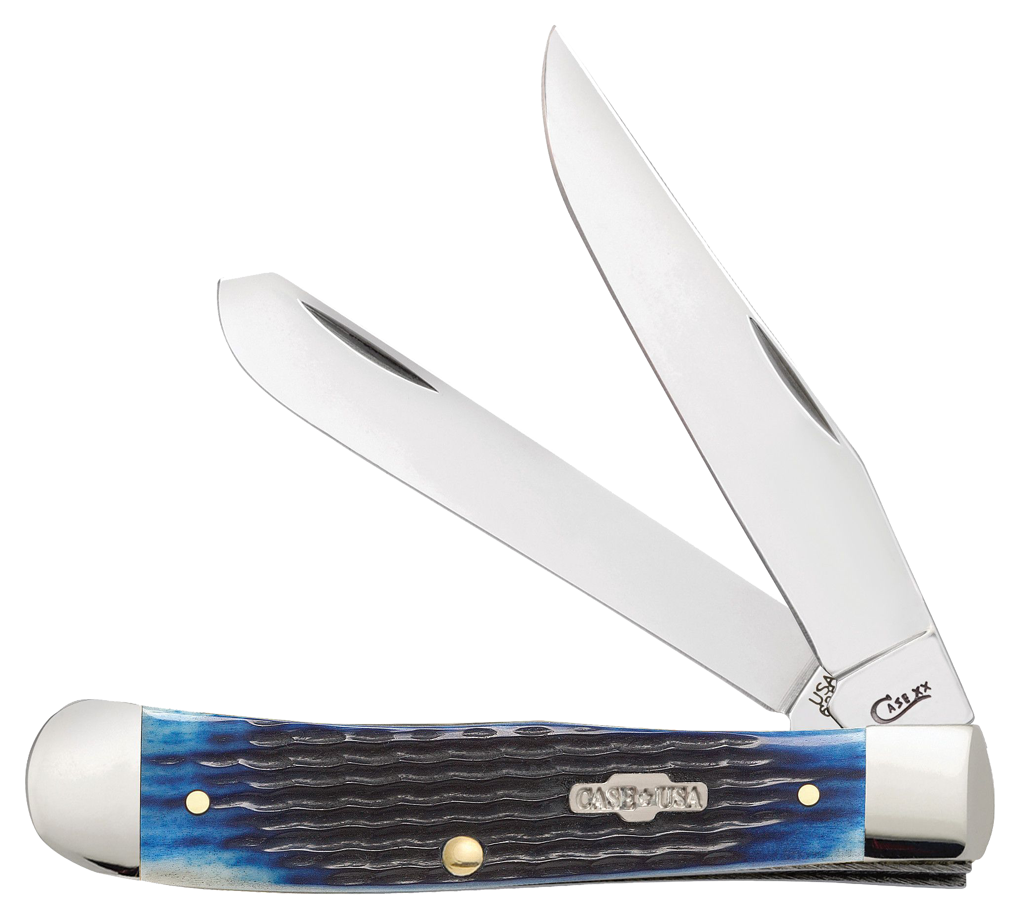 Case Blue Bone Corn Cob Jig Trapper Pocket Knife - Case