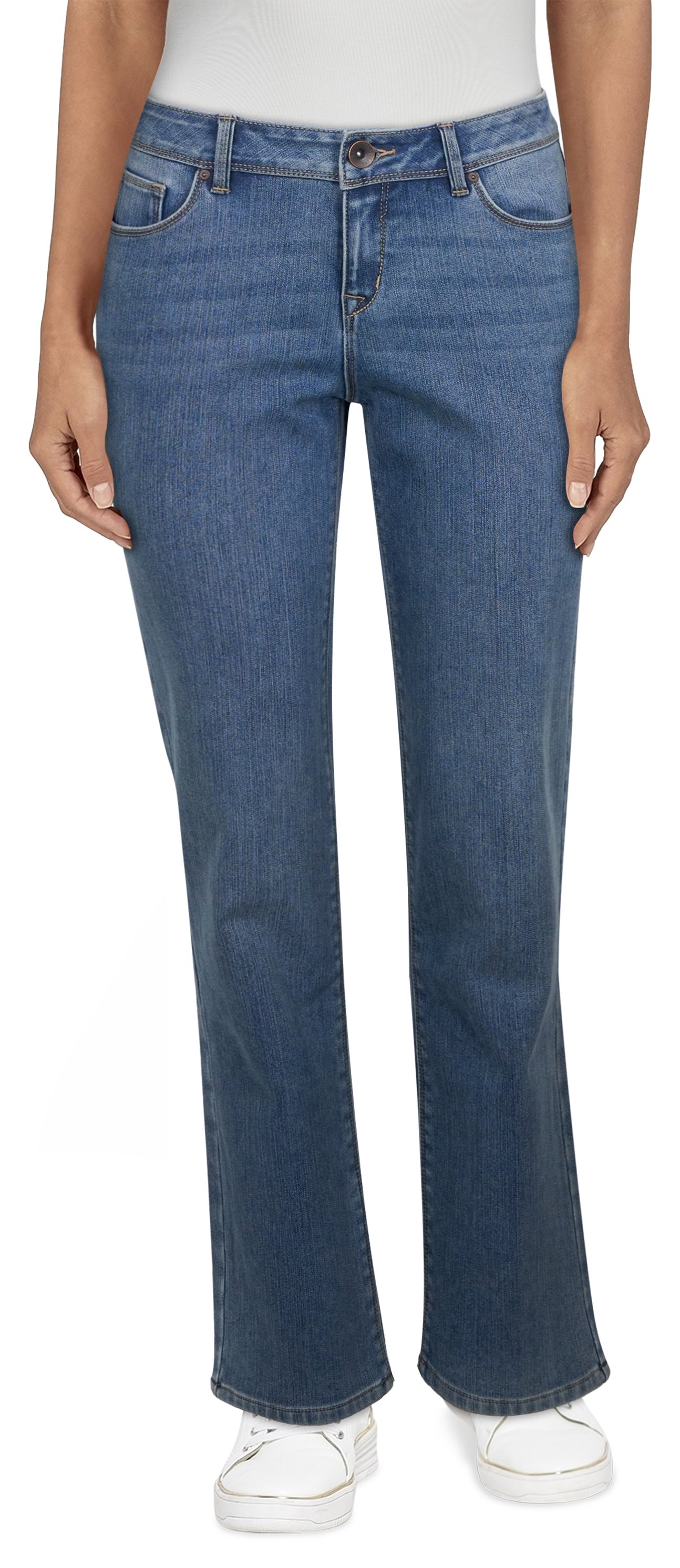 Image of Natural Reflections Bonded Fleece-Lined Jeans for Ladies - Medium Wash - 4