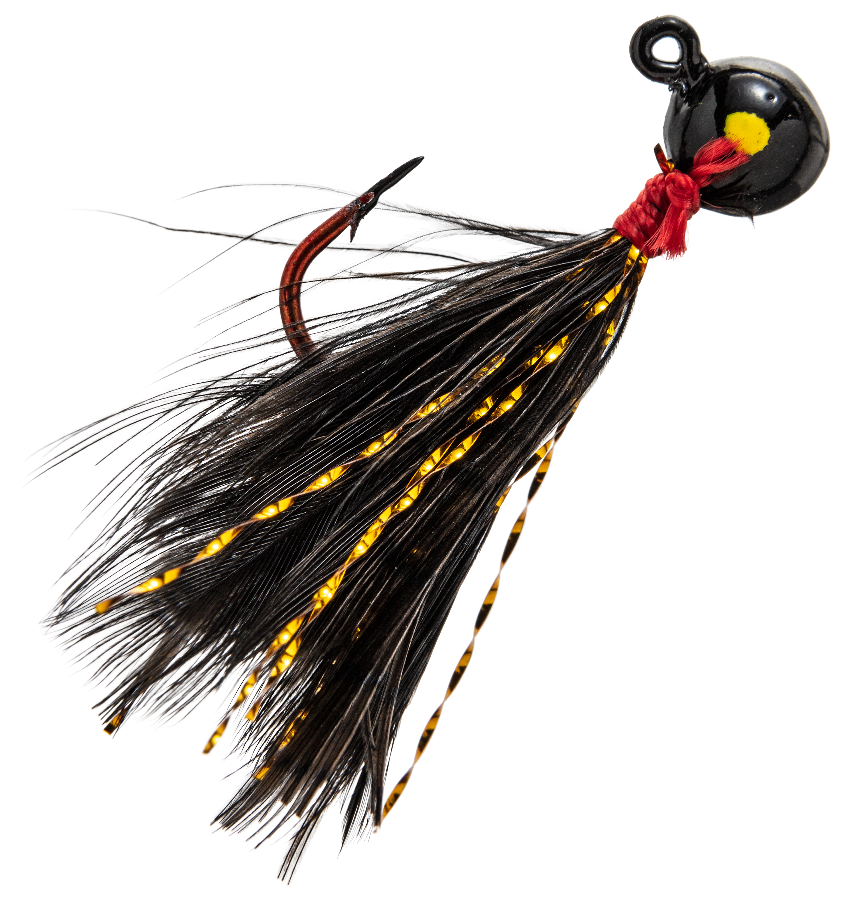 Custom Jigs and Spins Flu Flu Glitter Jig - 1/32 oz - Black/Black/Gold