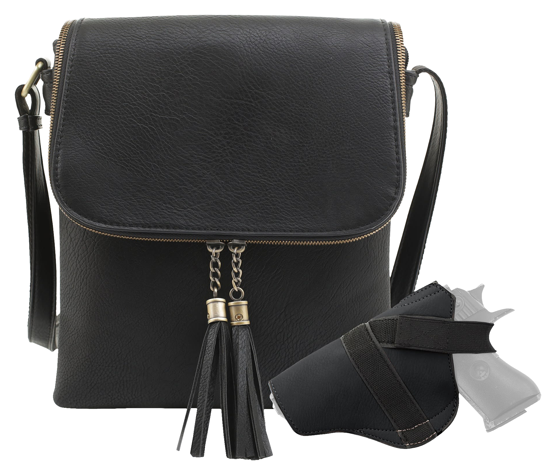 Jessie &James Handbags Ella Concealed-Carry Lock-and-Key Crossbody Bag - Black - Jessie & James Handbags