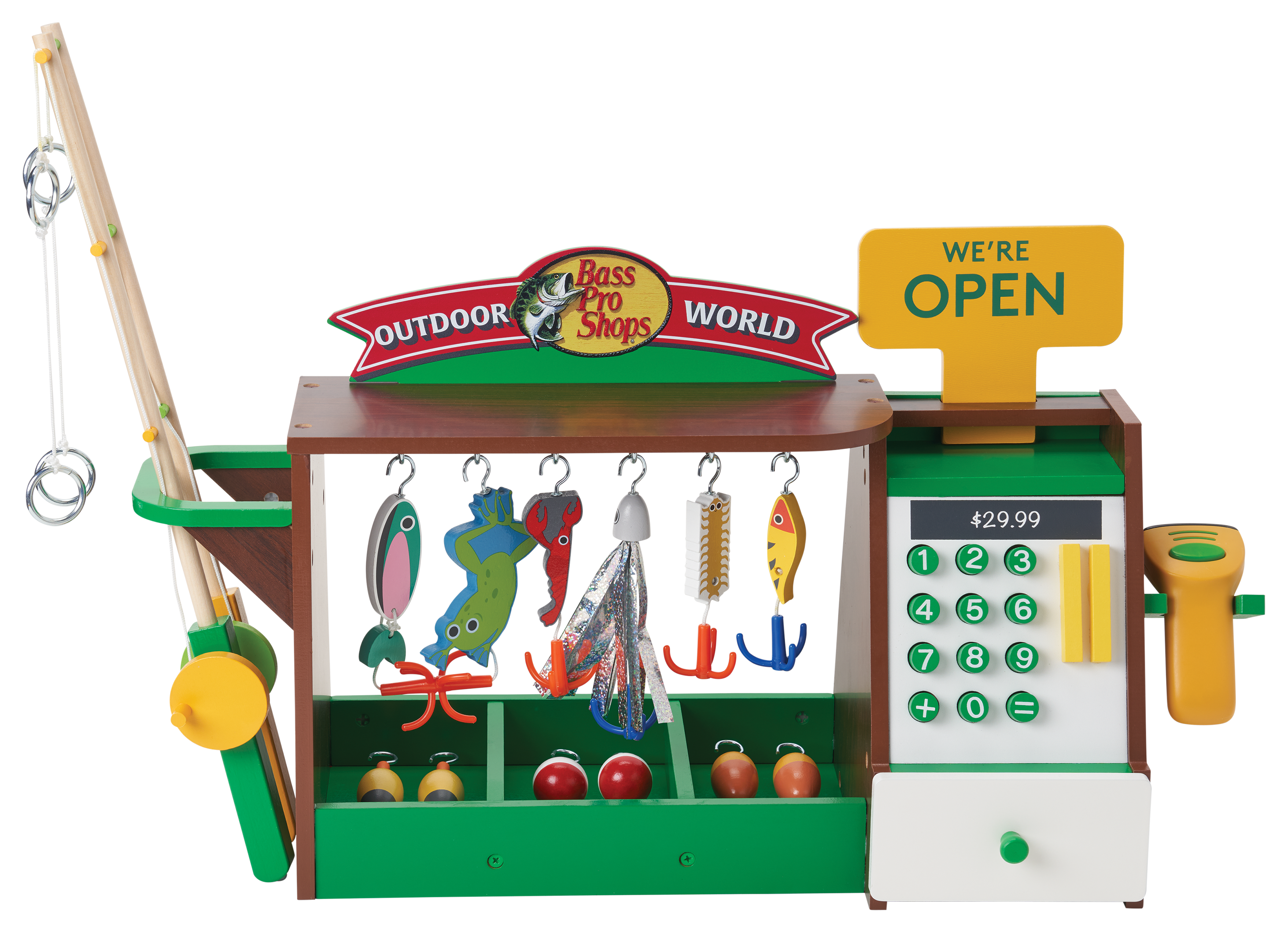 Image of Bass Pro Shops Wooden Fishing Set for Kids