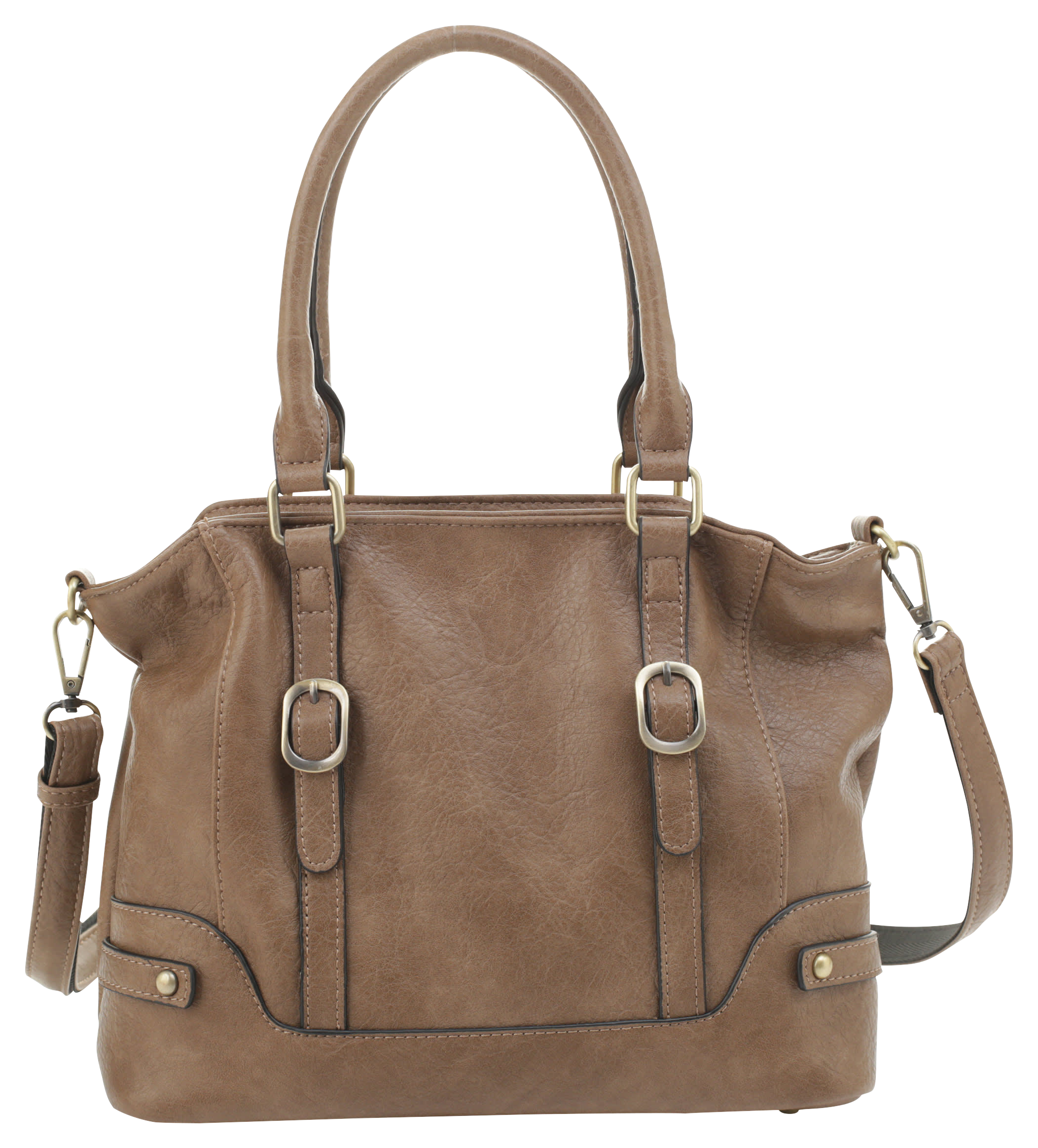 Jessie &James Handbags Elena Lock and Key Concealed-Carry Satchel Handbag - Dark Taupe - Jessie & James Handbags