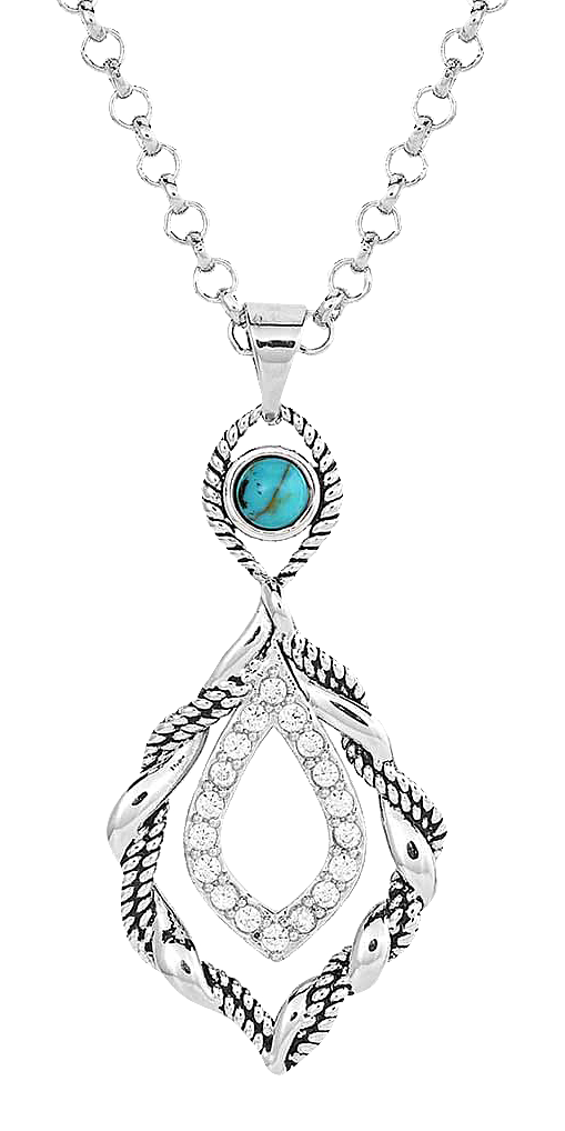 Montana Silversmiths Twisted in Time Crystal Turquoise Necklace