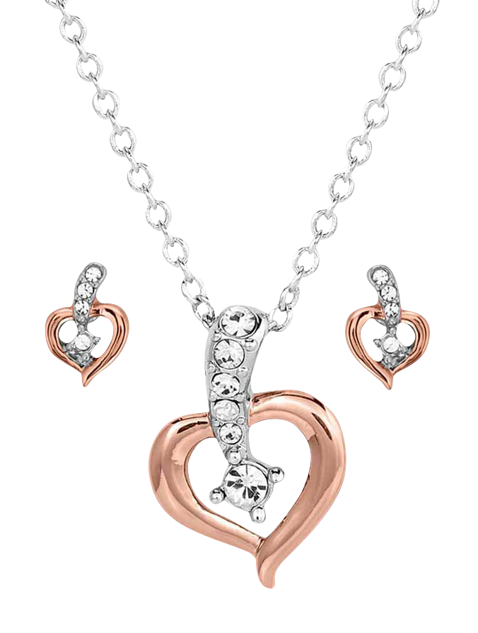 Image of Montana Silversmiths Heart on the Line Jewelry Set