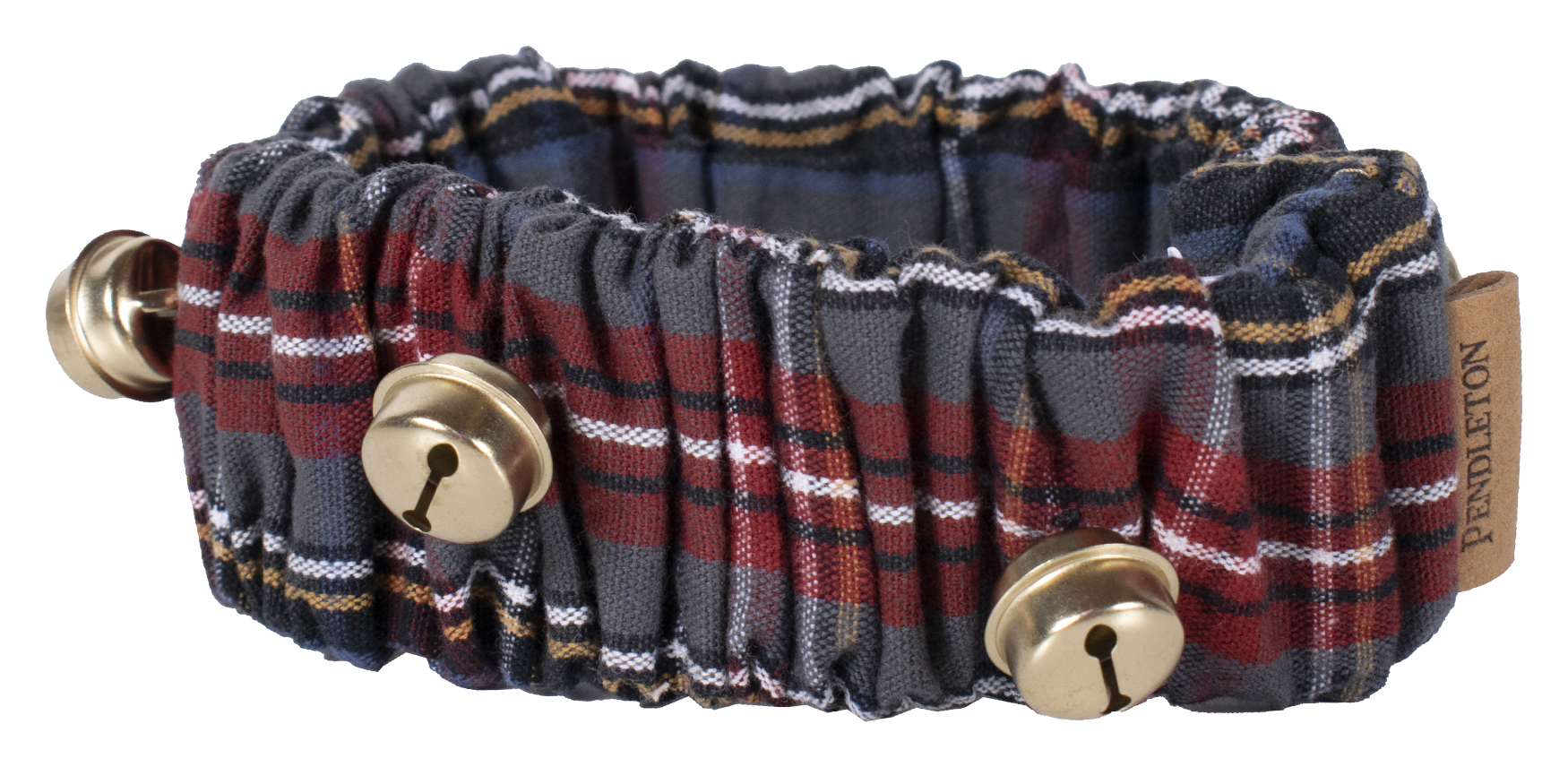 Pendleton Pet Plaid Jingle Dog Collar - Grey Stewart - M - 15' - 19' - Pendleton Pet