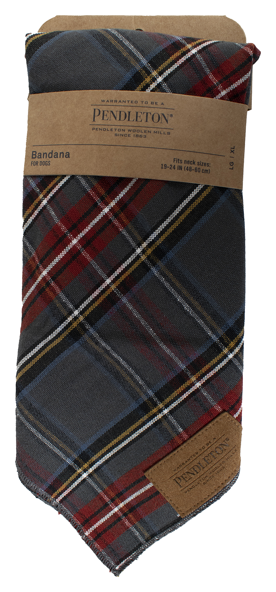 Pendleton Pet Plaid Bandana - Grey Stewart - 18' - Pendleton Pet