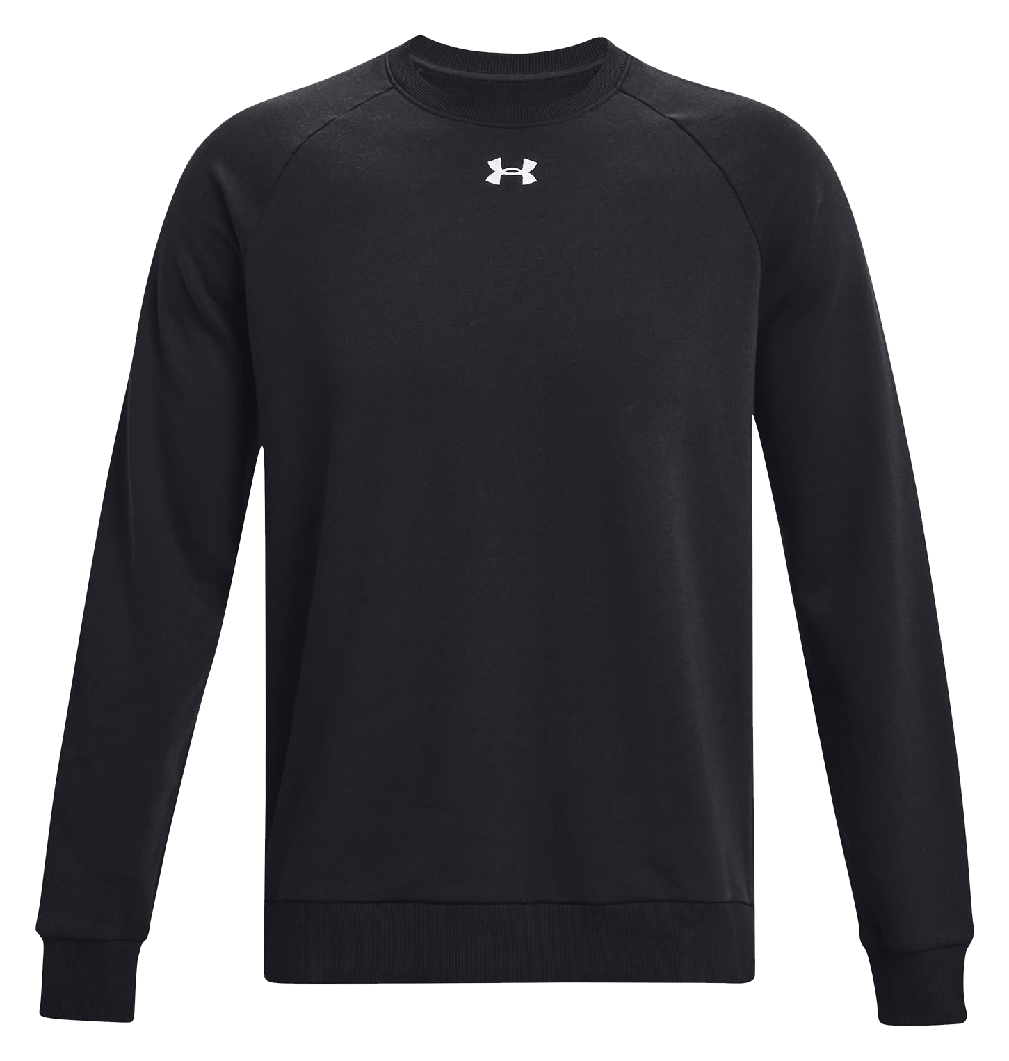 Image of Under Armour Rival Fleece Long-Sleeve Crew Shirt for Men - Black/White - M