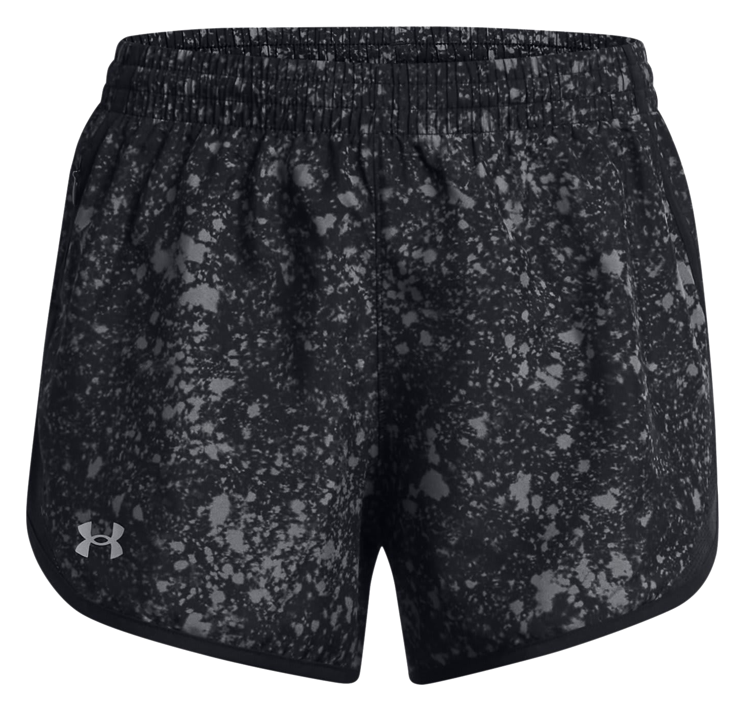 Image of Under Armour Fly-By 3″ Printed Shorts for Ladies - Black/Black/Reflective - M