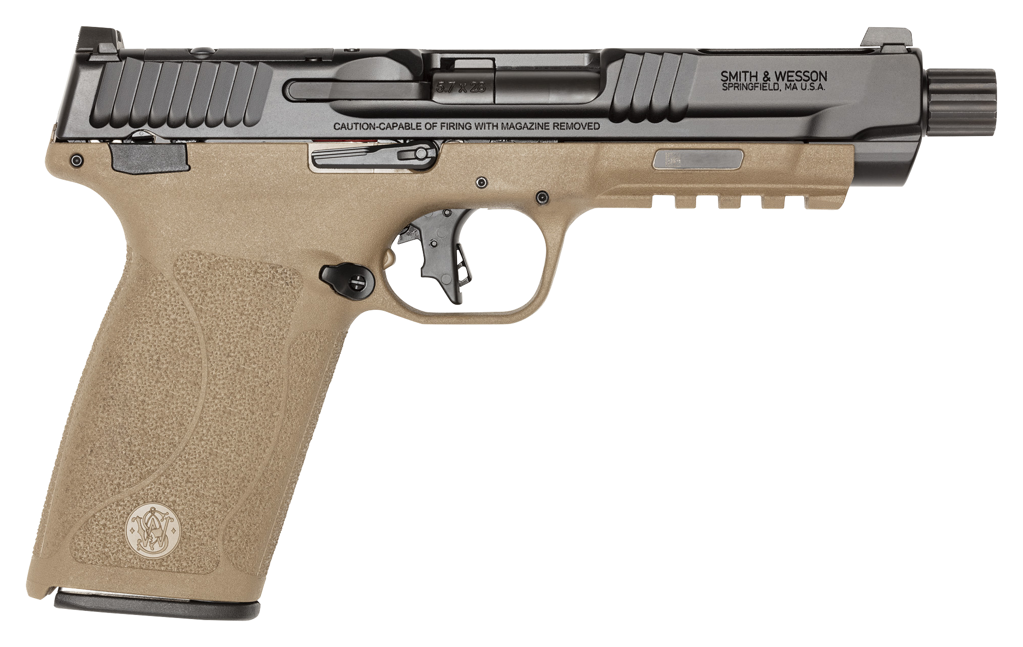 Smith Wesson MampP 57 OpticsReady ThreadedBarrel SemiAuto Pistol without Thumb Safety
