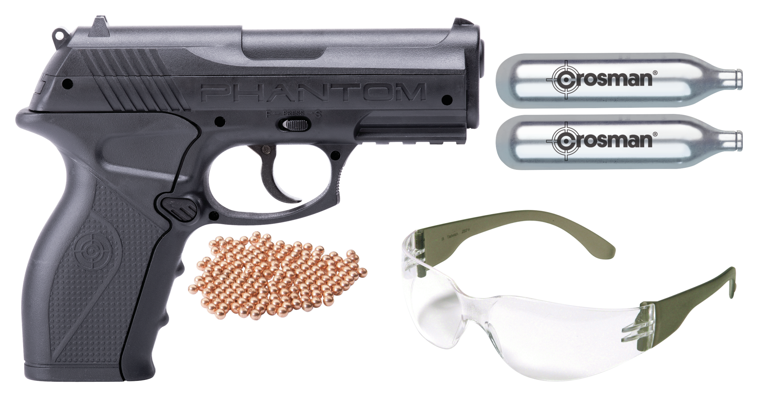 Crosman P10 Air Pistol Kit with CO2, BBs, Glasses and Targets - Crosman