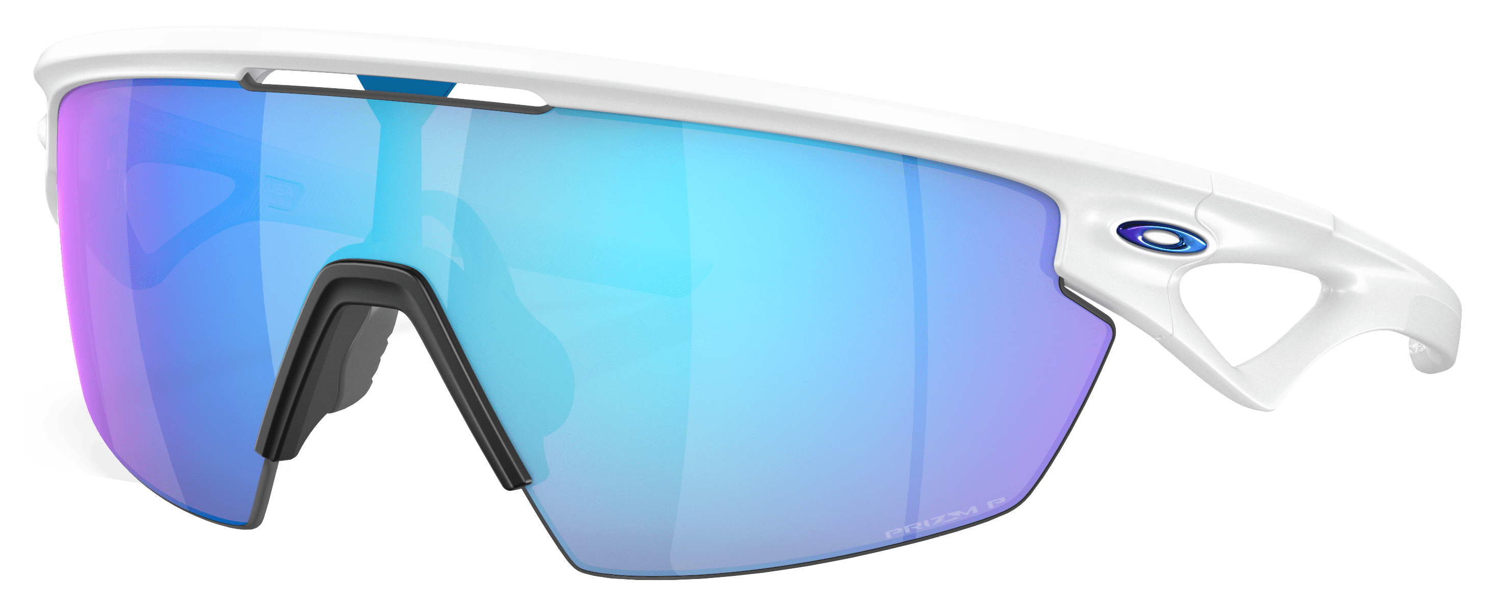 Oakley Sphaera OO9403 Prizm Grey Polarized Sunglasses - Matte White/Prizm Sapphire - Large