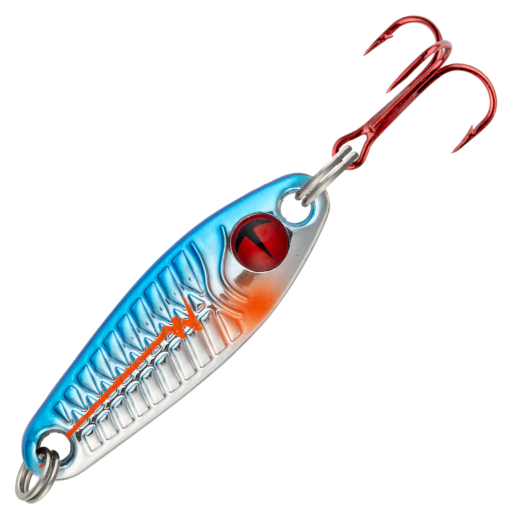 Image of Northland Fishing Tackle Tungsten Buck-Shot Rattle Spoon - Blue Racecar - 7/8″, 1/8 oz.