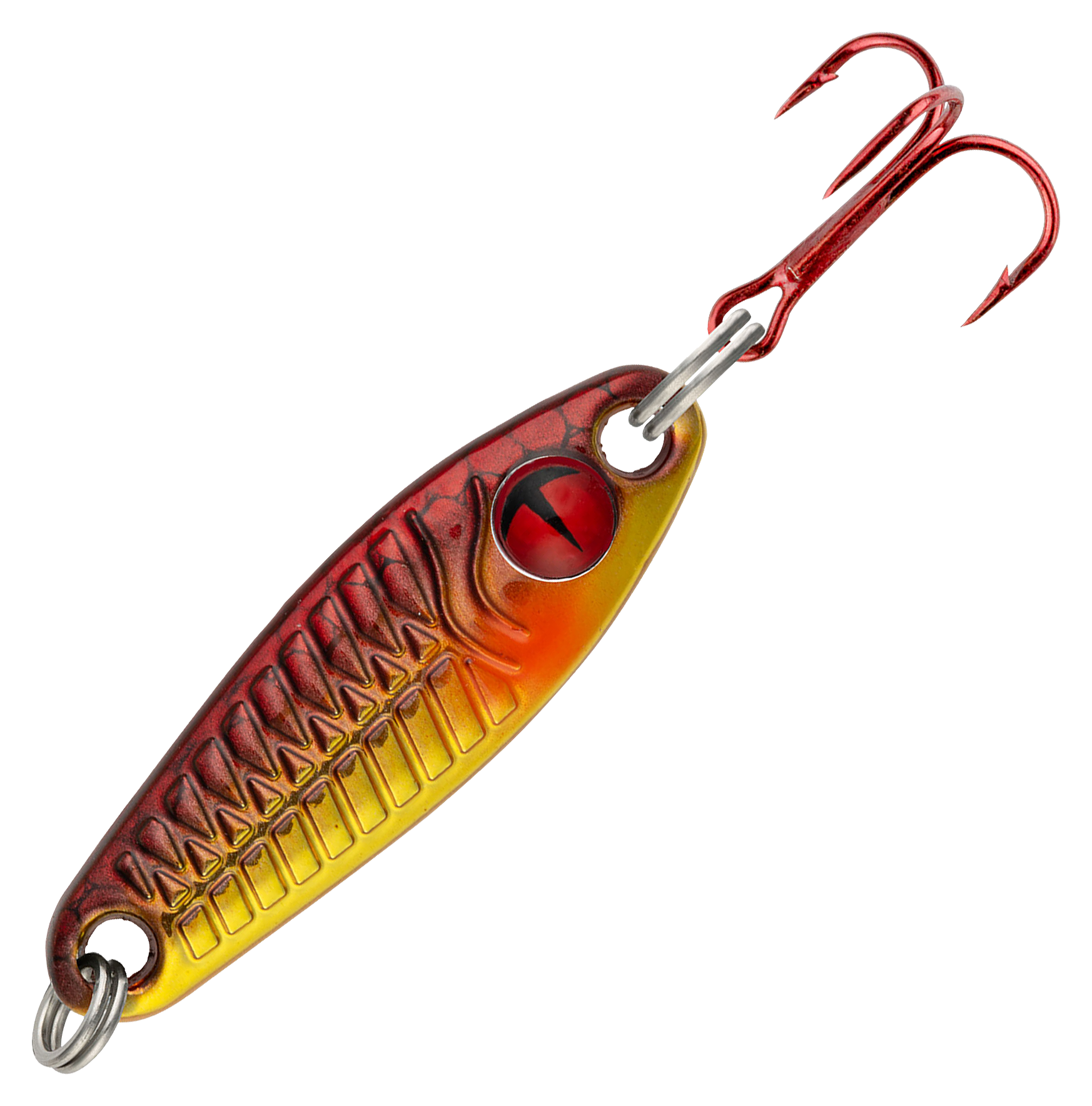 Image of Northland Fishing Tackle Tungsten Buck-Shot Rattle Spoon - Super-Glo Red Gold - 1″, 1/4 oz.