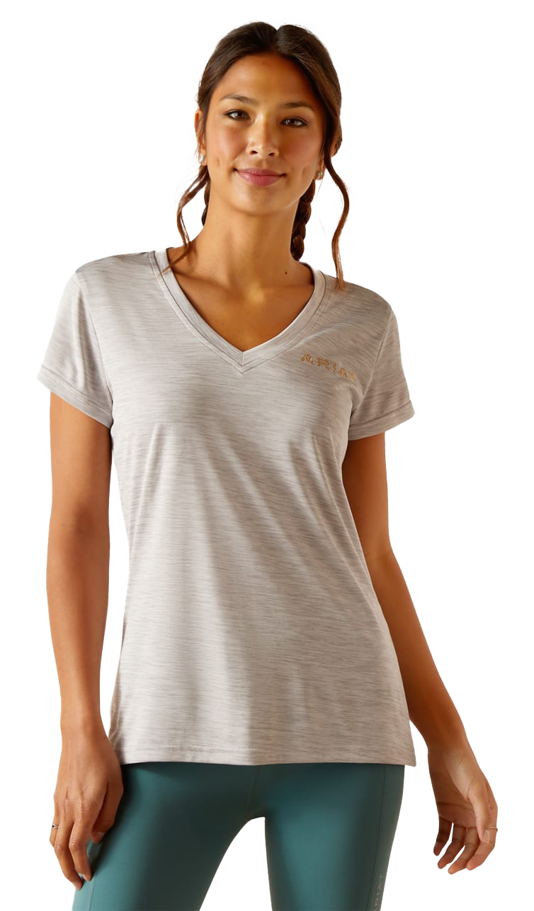 Ariat Laguna Logo Short-Sleeve V-Neck Shirt for Ladies - Grey - L - Ariat