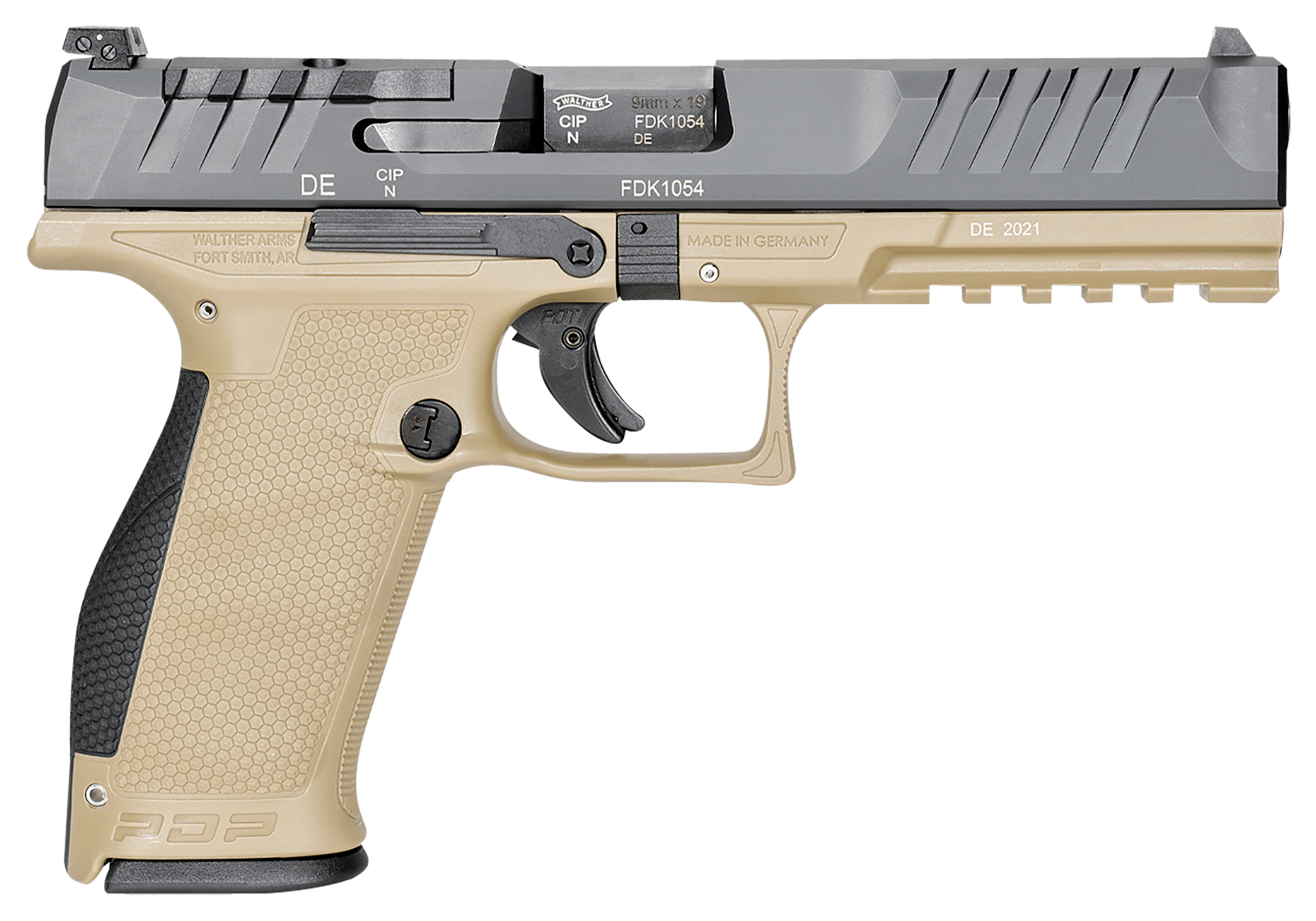 Image of Walther PDP Full-Size Optic-Ready Semi-Auto Pistol - 9mm - 5″ - Right - Matte Black - Tan