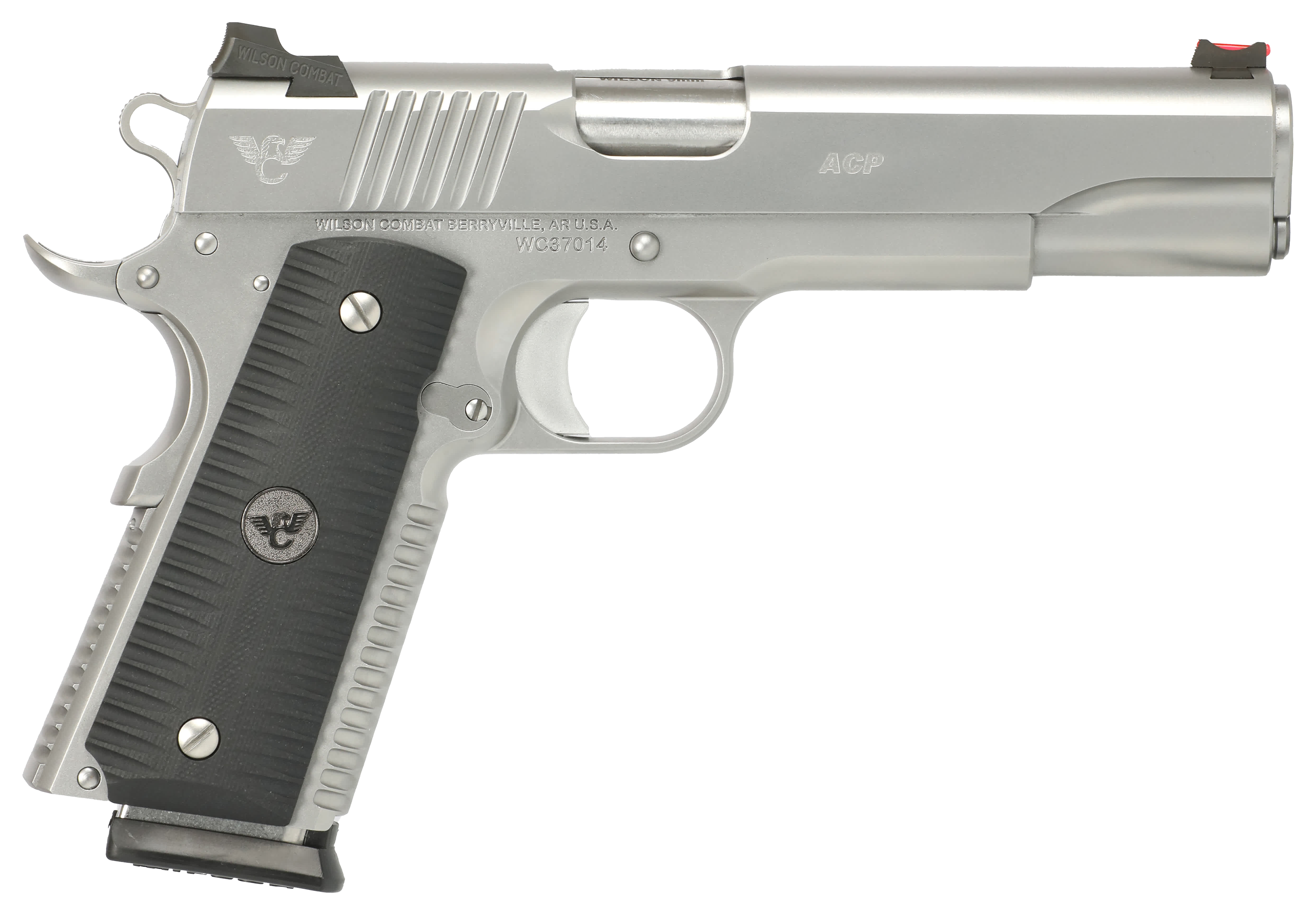 Wilson Combat ACP FullSize 1911 SemiAuto Pistol  9mm  Stainless Glass BeadBlass  10  1