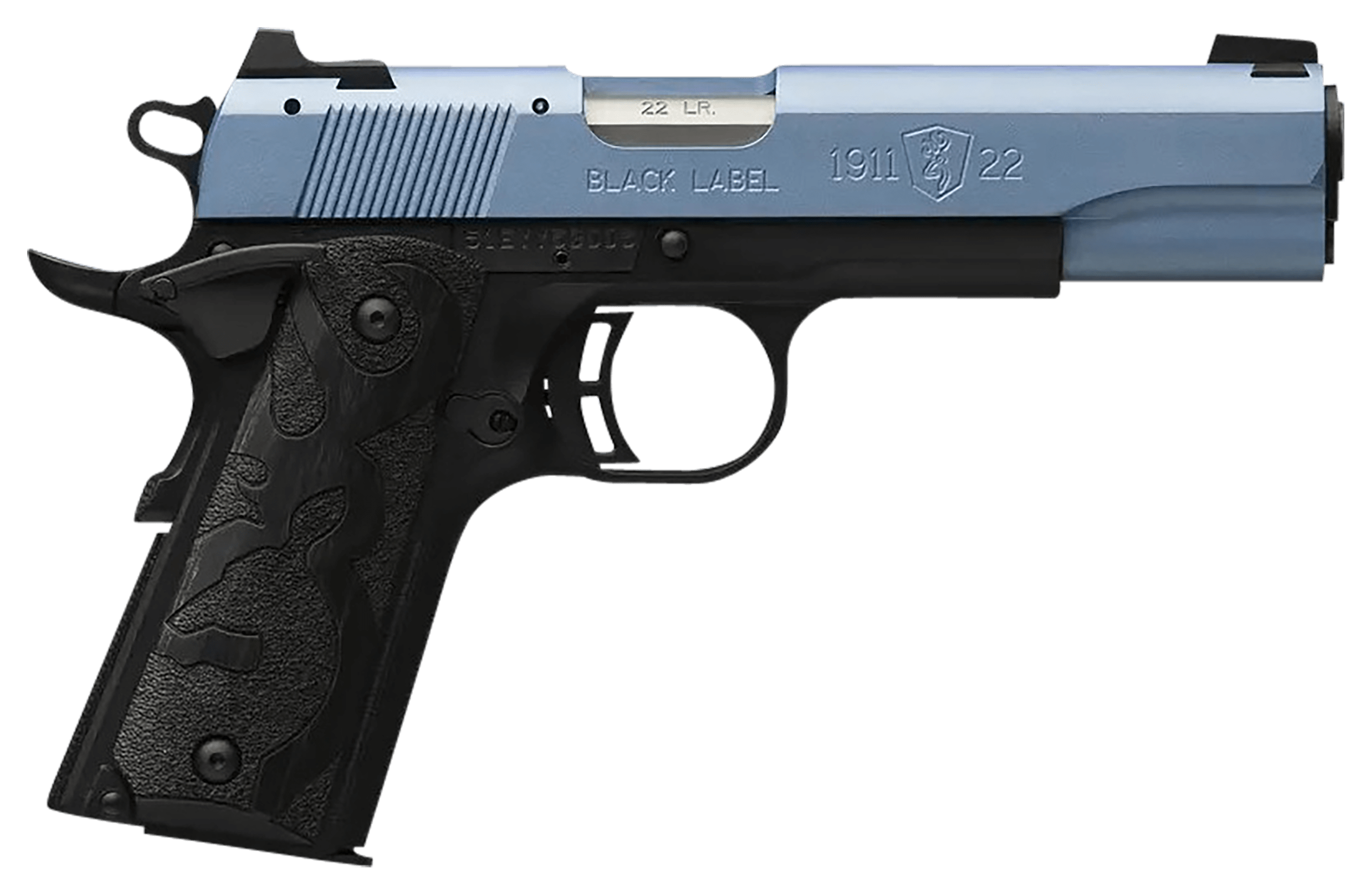 Image of Browning 1911-22 Black Label Full Size Semi-Auto Rimfire Pistol - 4.25″ - Polar Blue Cerakote - Synthetic Black