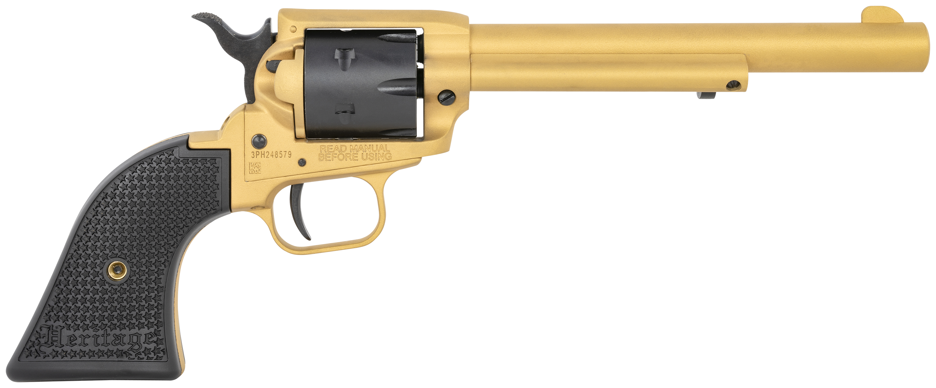 Heritage Rough Rider Cerakote Gold SingleAction Rimfire Revolver  65 Barrel