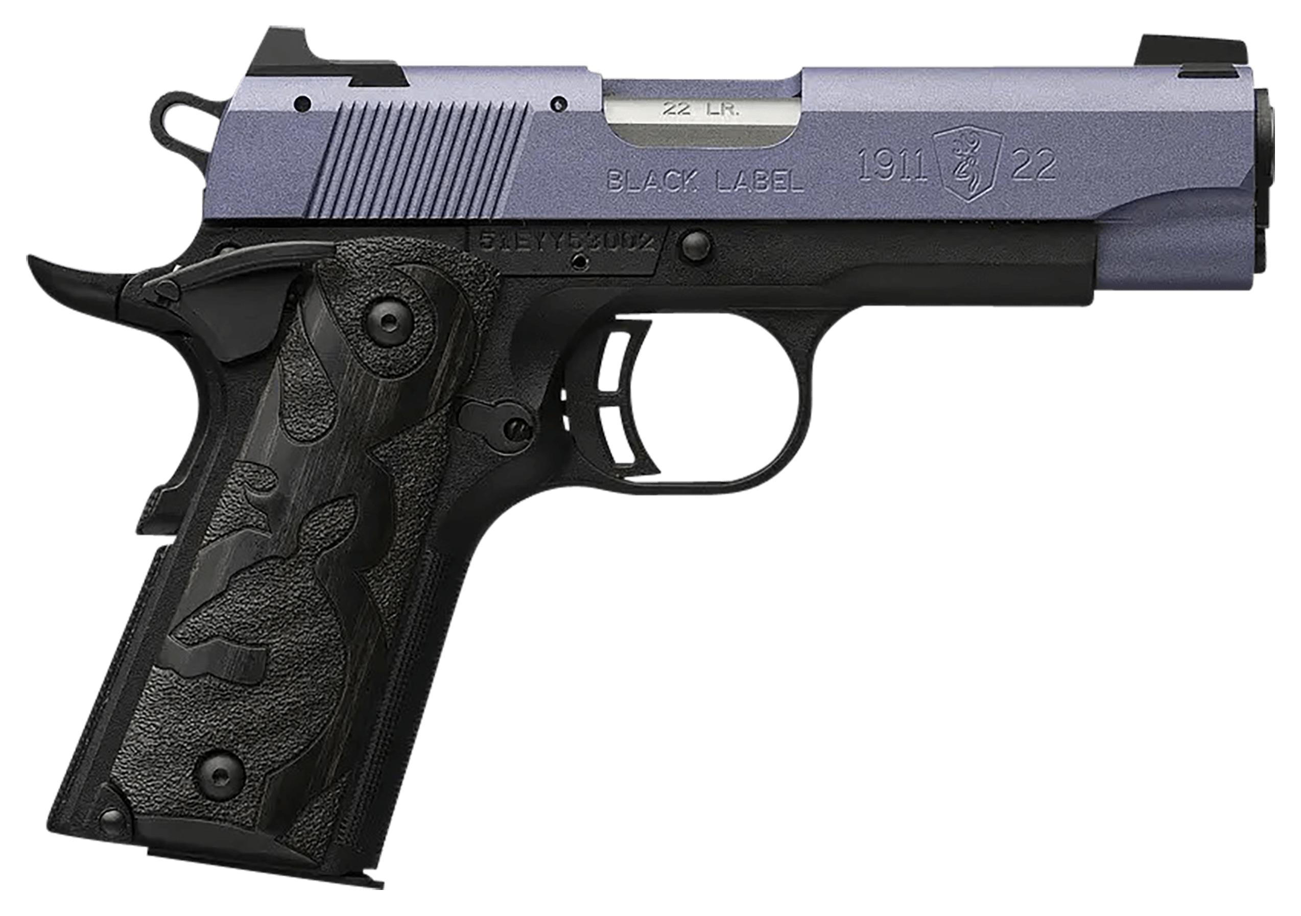 Image of Browning 1911-22 Black Label Full Size Semi-Auto Rimfire Pistol - 3.6″ - Crushed Orchid Cerakote - Synthetic Black