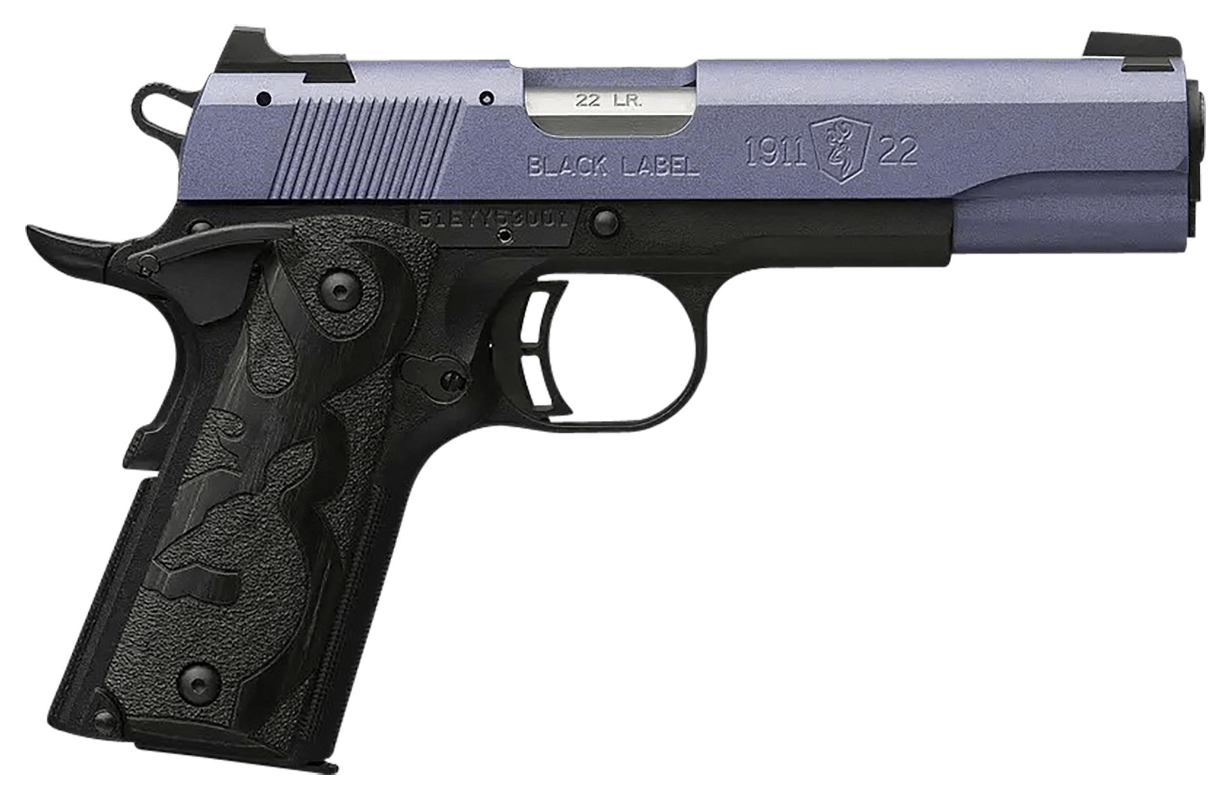 Image of Browning 1911-22 Black Label Full Size Semi-Auto Rimfire Pistol - 4.25″ - Crushed Orchid Cerakote - Synthetic Black