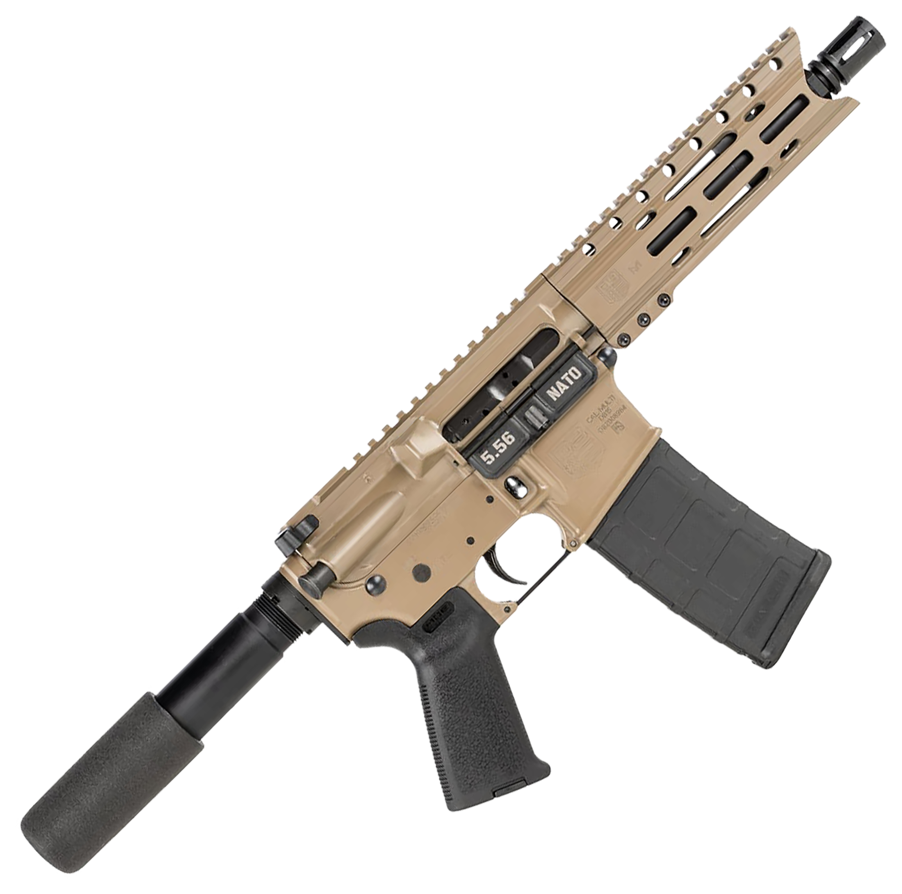 Image of Diamondback DB15 Carbon Series AR-15 Semi-Auto Pistol - 7″ - .223 Rem/5.56 NATO - Flat Dark Earth Cerakote
