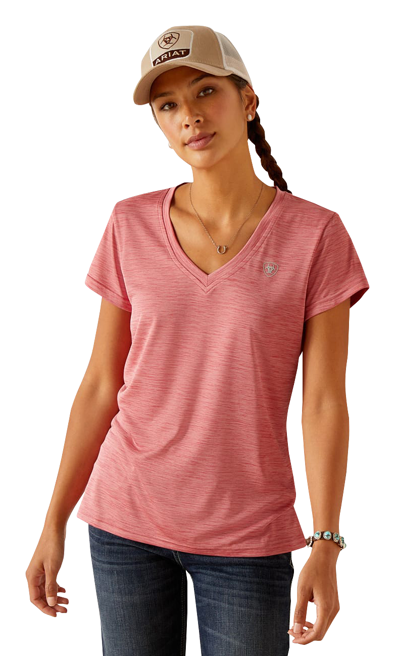 Ariat Laguna Short-Sleeve V-Neck Shirt for Ladies - Slate Rose - M - Ariat