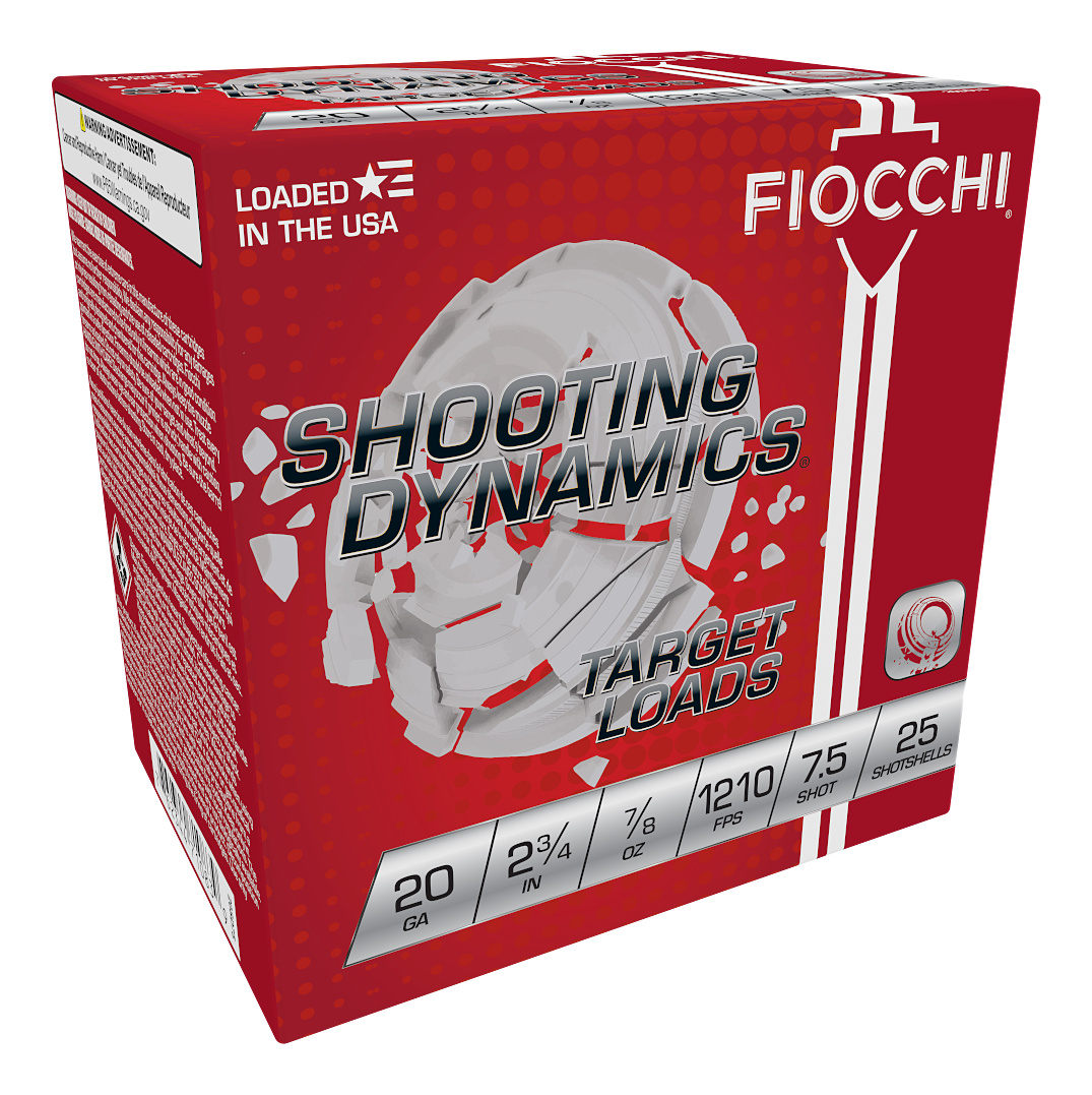 Fiocchi Shooting Dynamics Target Shotshells - 20 Gauge - #7.5 Shot - 2.75? - 25 Rounds