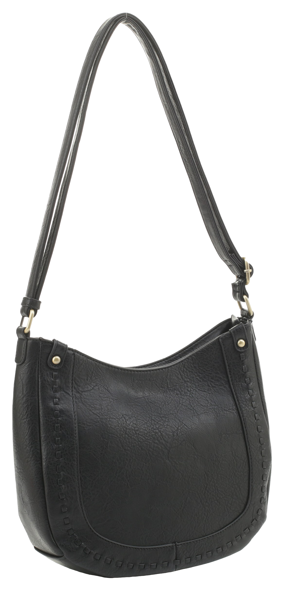 Image of Jessie &James Handbags Emily Concealed-Carry Hobo Bag with Whipstitch - Black