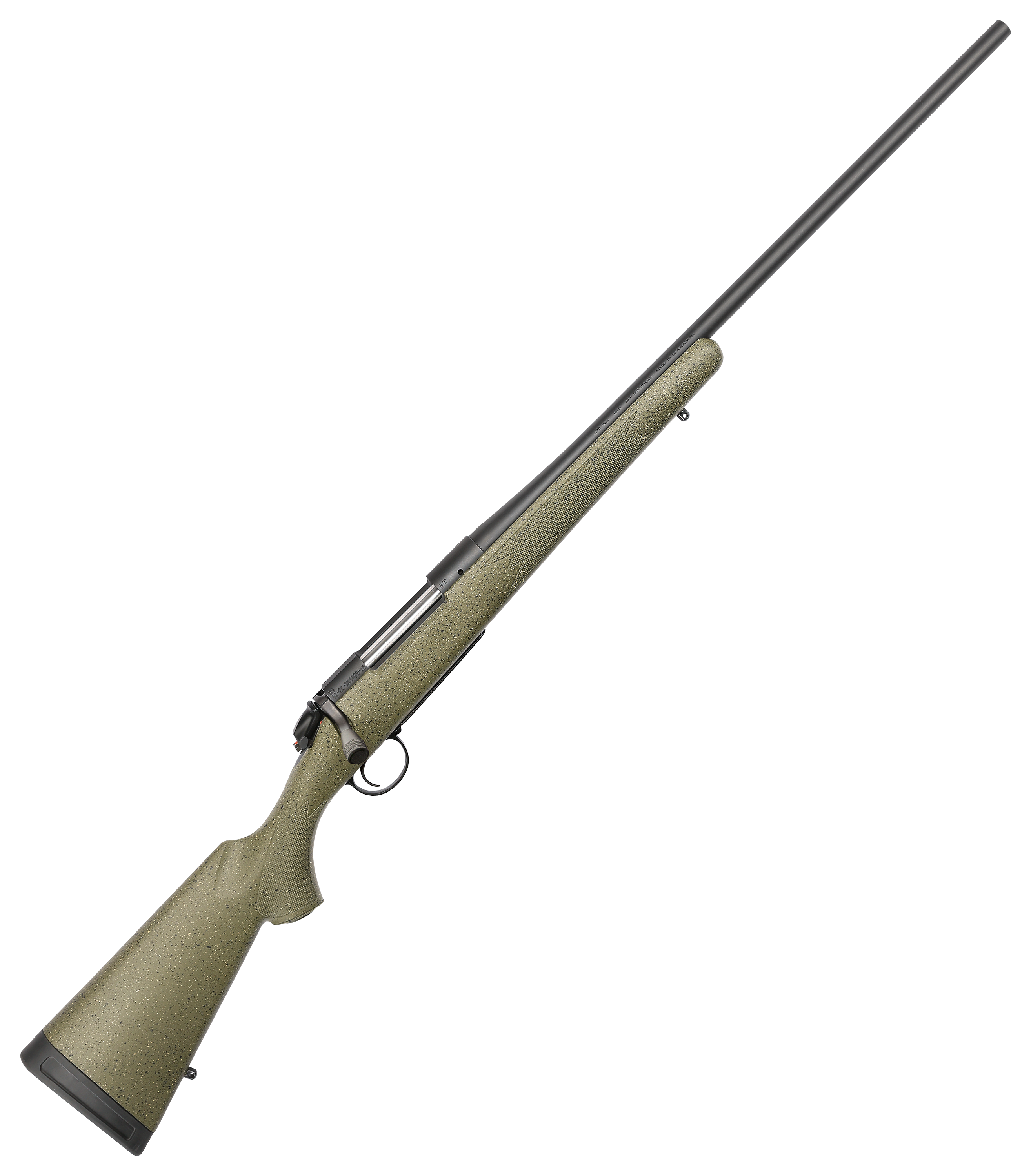 Image of Bergara B-14 Series Hunter Bolt-Action Rifle - 7mm-08 Remington - Black Cerakote - Green SoftTouch Synthetic - 4 + 1