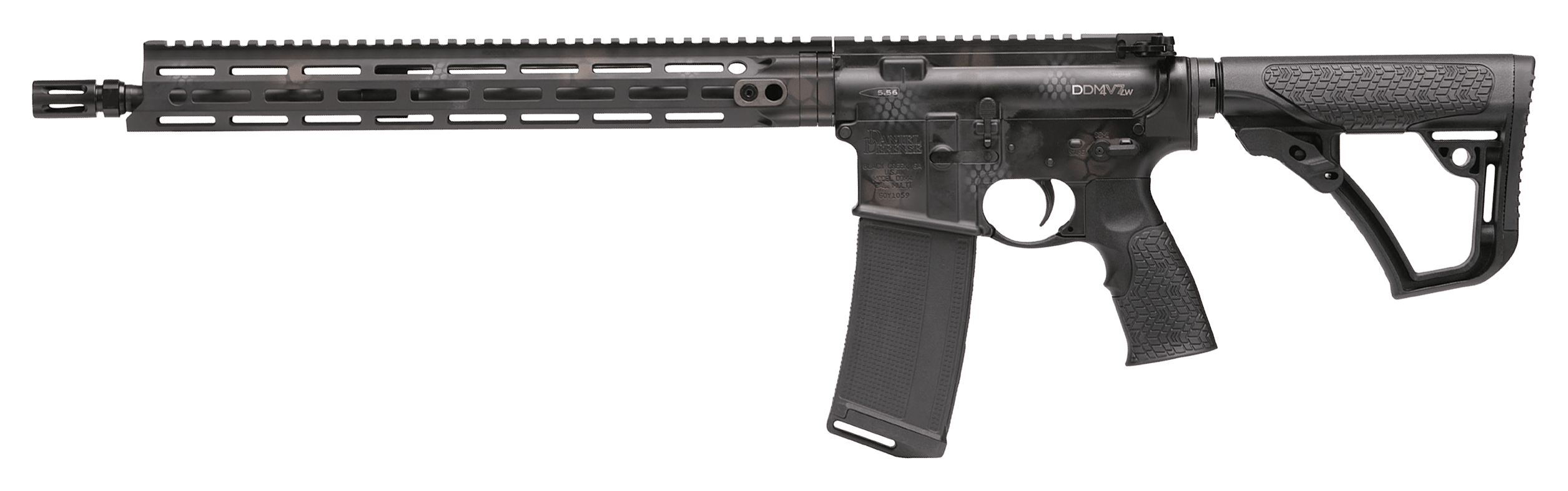 Daniel Defense DDM4 V7 Semi-Auto Rifle - .223 Rem/5.56 NATO - Rattle Can Cerakote - Collapsible / Folding Stock - 10 + 1
