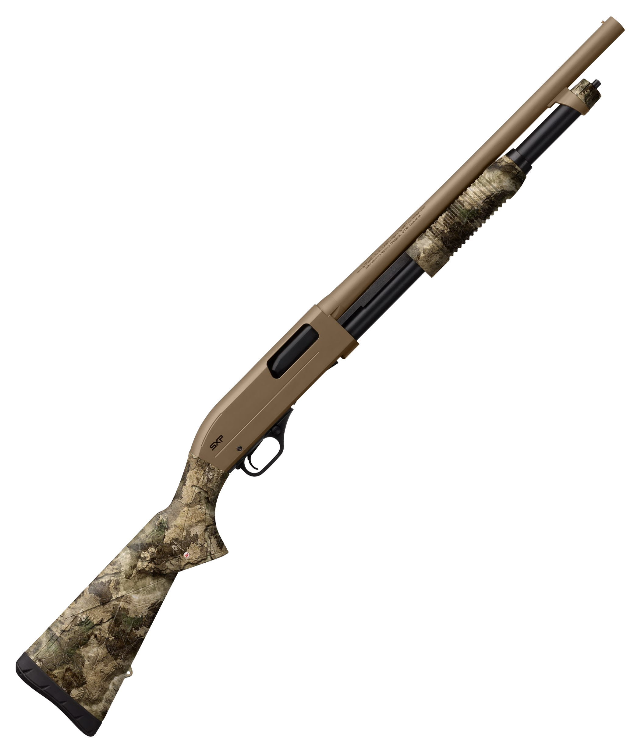 Winchester SXP Defender Pump-Action Shotgun - 20 Gauge - Flat Dark Earth - Mossy Oak Elements Terra Bayou - Winchester