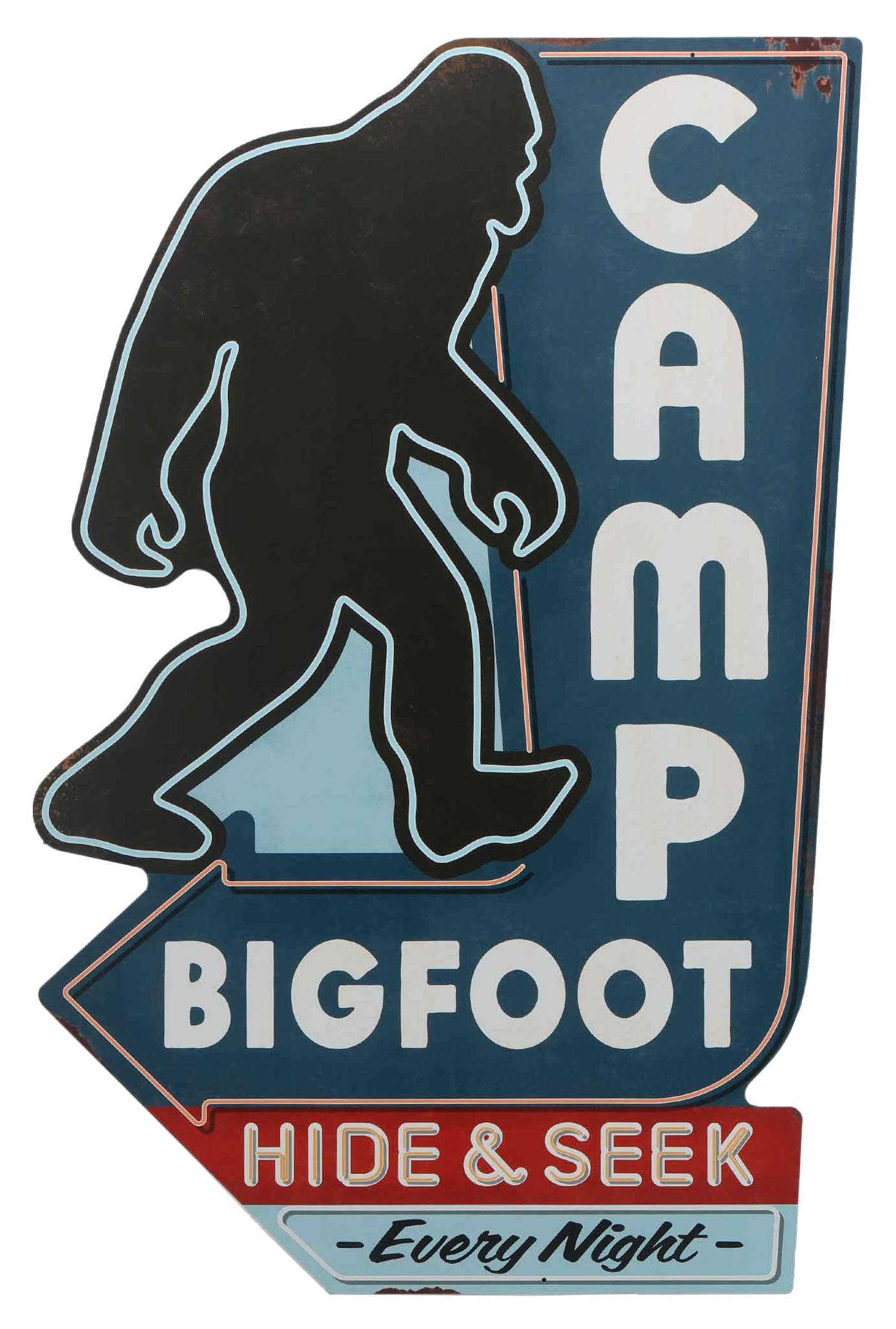 Image of Open Road Brands Camp Bigfoot Hide &Seek Metal Sign