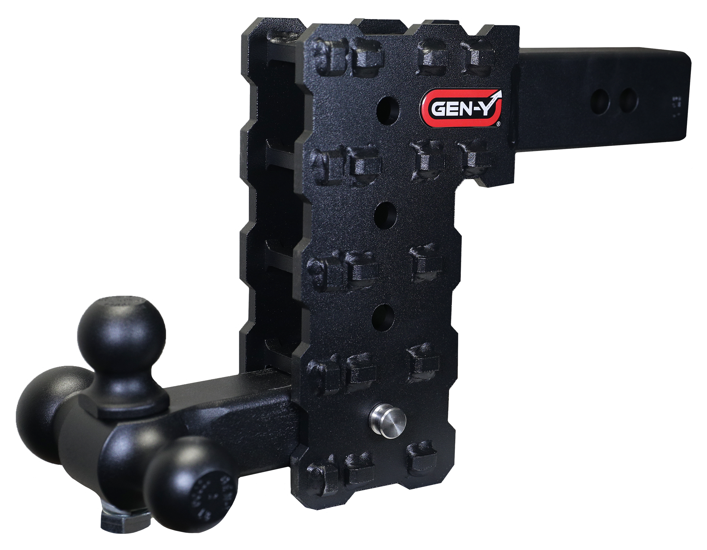 Image of GEN-Y HITCH Phantom-X 2.5″ Shank 16K Drop Hitch with Tri-Ball Mount - 7.5″ Drop