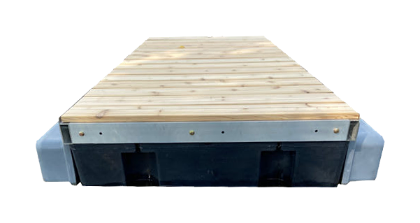 Patriot Docks Premium Low-Profile Floating Dock Platform Section with Cedar Decking