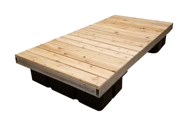 Patriot Docks Low-Profile Floating Dock Platform Section with Cedar Decking